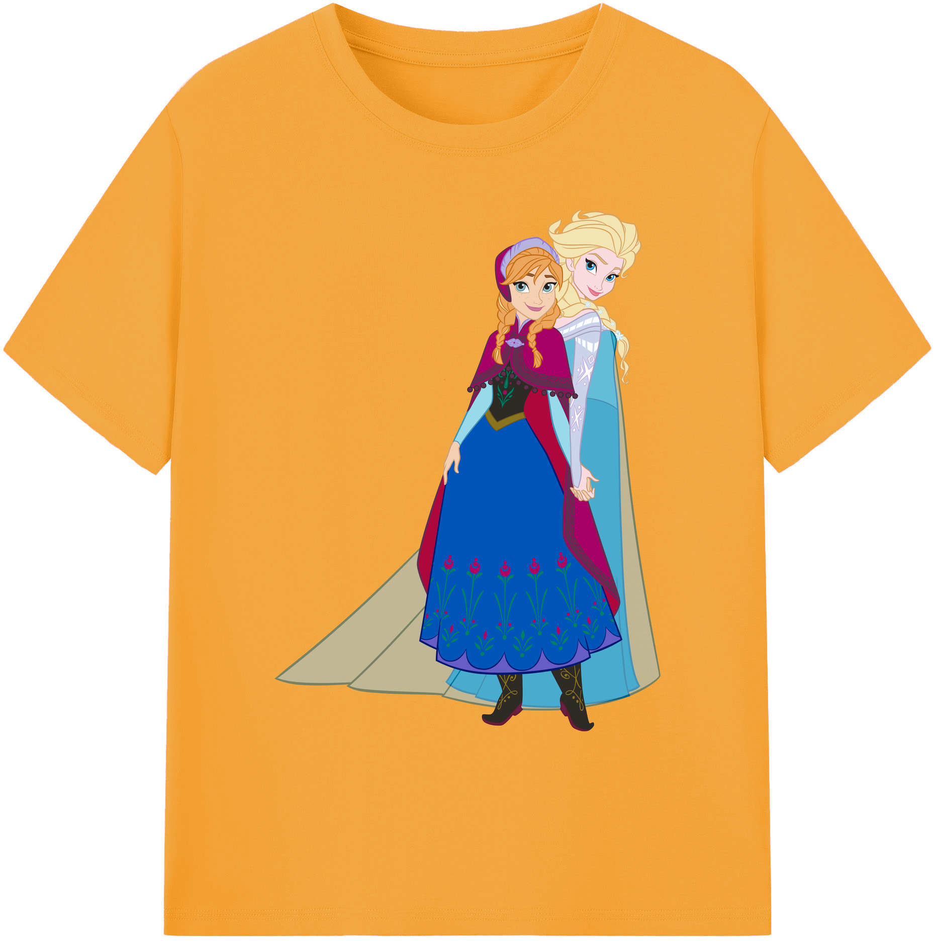 （画像用） アナと雪の女王 アンナ エルサ Frozen Anna Elsa 綿100％ メンズ半袖Tシャツ｜肌触りやわらか＆通気性