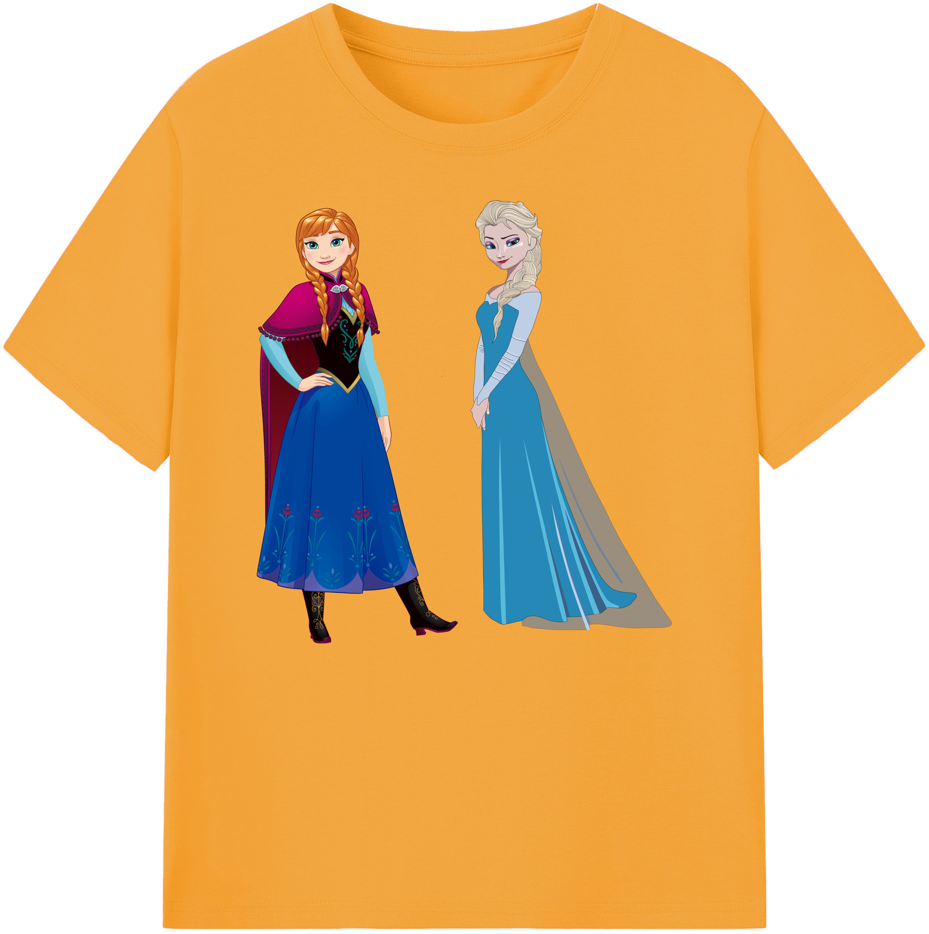 （画像用） アナと雪の女王 アンナ エルサ Frozen Anna Elsa 綿100％ メンズ半袖Tシャツ｜肌触りやわらか＆通気性
