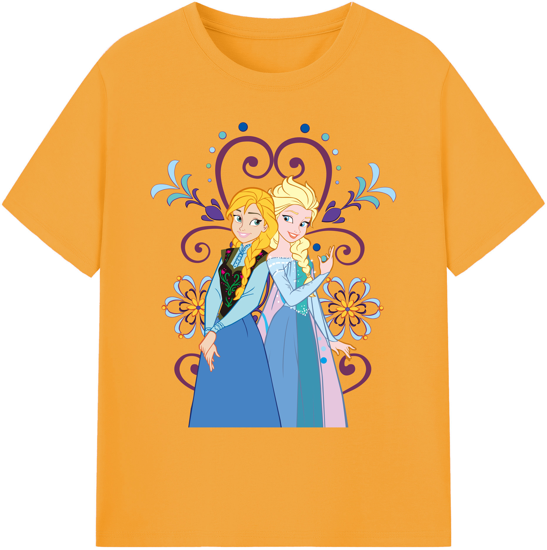 （画像用） アナと雪の女王 アンナ エルサ Frozen Anna Elsa 綿100％ メンズ半袖Tシャツ｜肌触りやわらか＆通気性