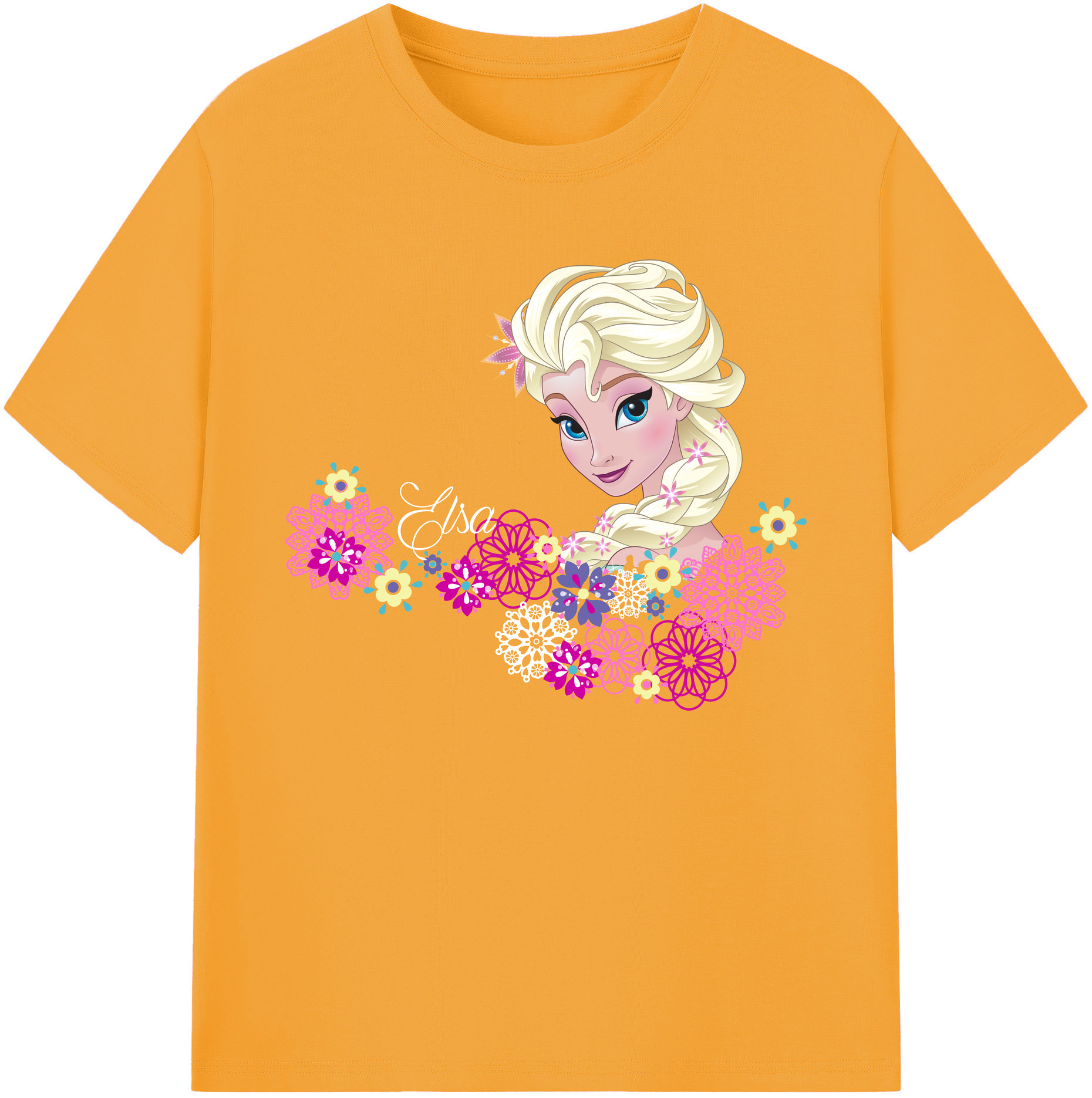 （画像用） アナと雪の女王 アンナ エルサ Frozen Anna Elsa 綿100％ メンズ半袖Tシャツ｜肌触りやわらか＆通気性