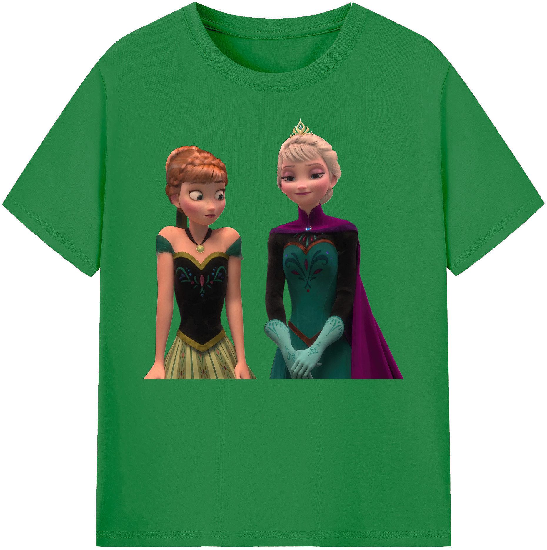 （画像用） アナと雪の女王 アンナ エルサ Frozen Anna Elsa 綿100％ メンズ半袖Tシャツ｜肌触りやわらか＆通気性
