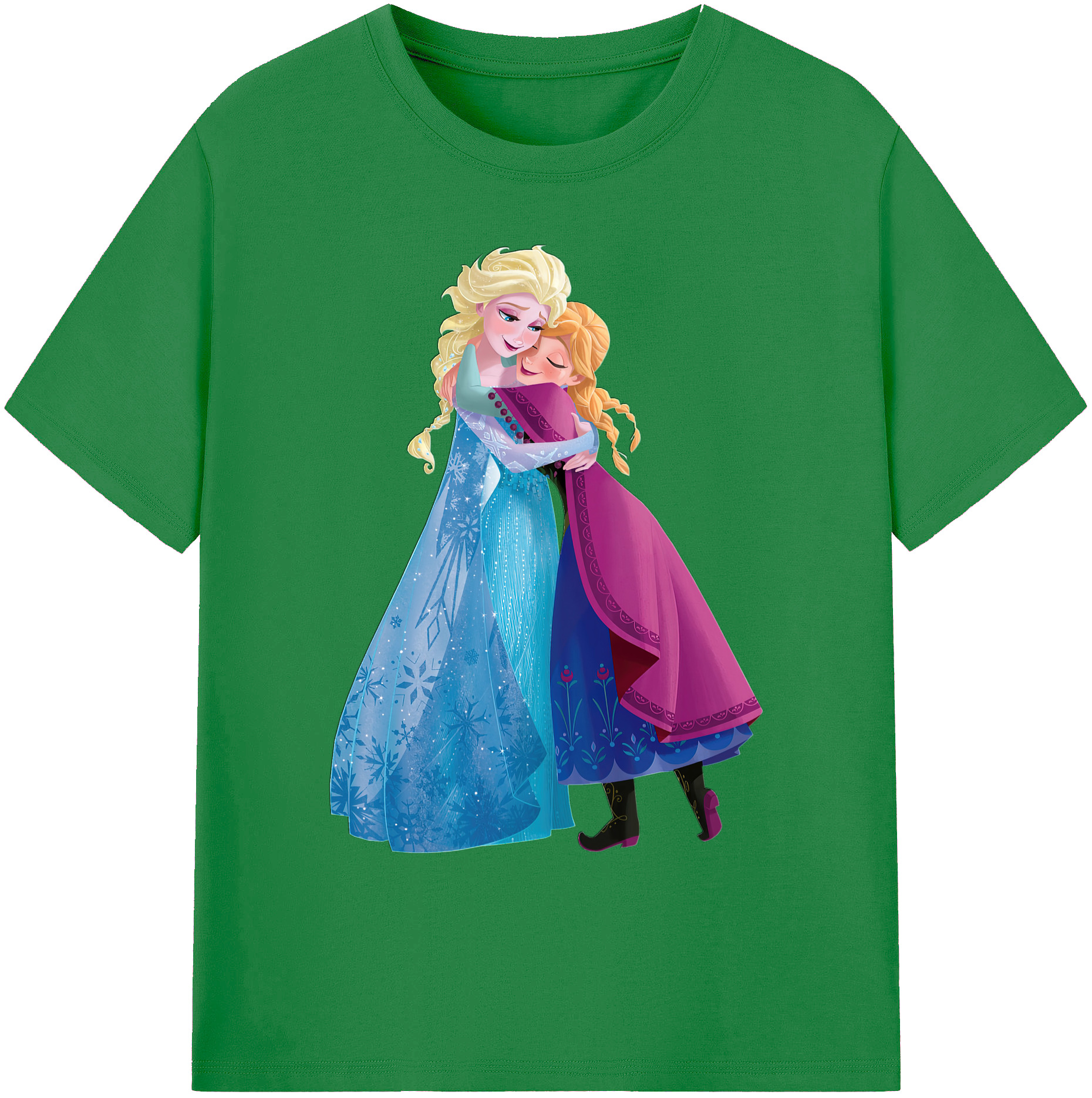（画像用） アナと雪の女王 アンナ エルサ Frozen Anna Elsa 綿100％ メンズ半袖Tシャツ｜肌触りやわらか＆通気性