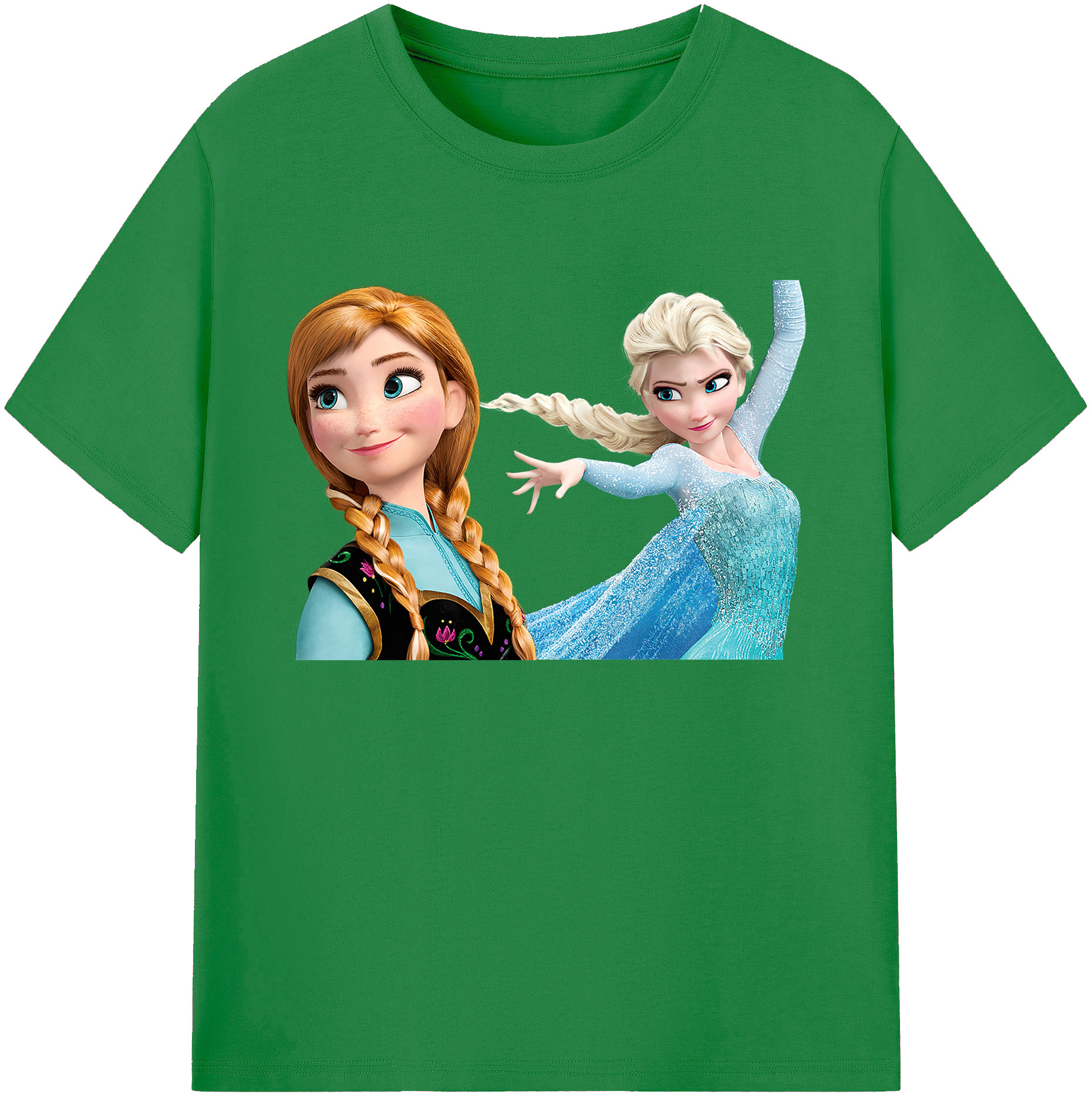 （画像用） アナと雪の女王 アンナ エルサ Frozen Anna Elsa 綿100％ メンズ半袖Tシャツ｜肌触りやわらか＆通気性