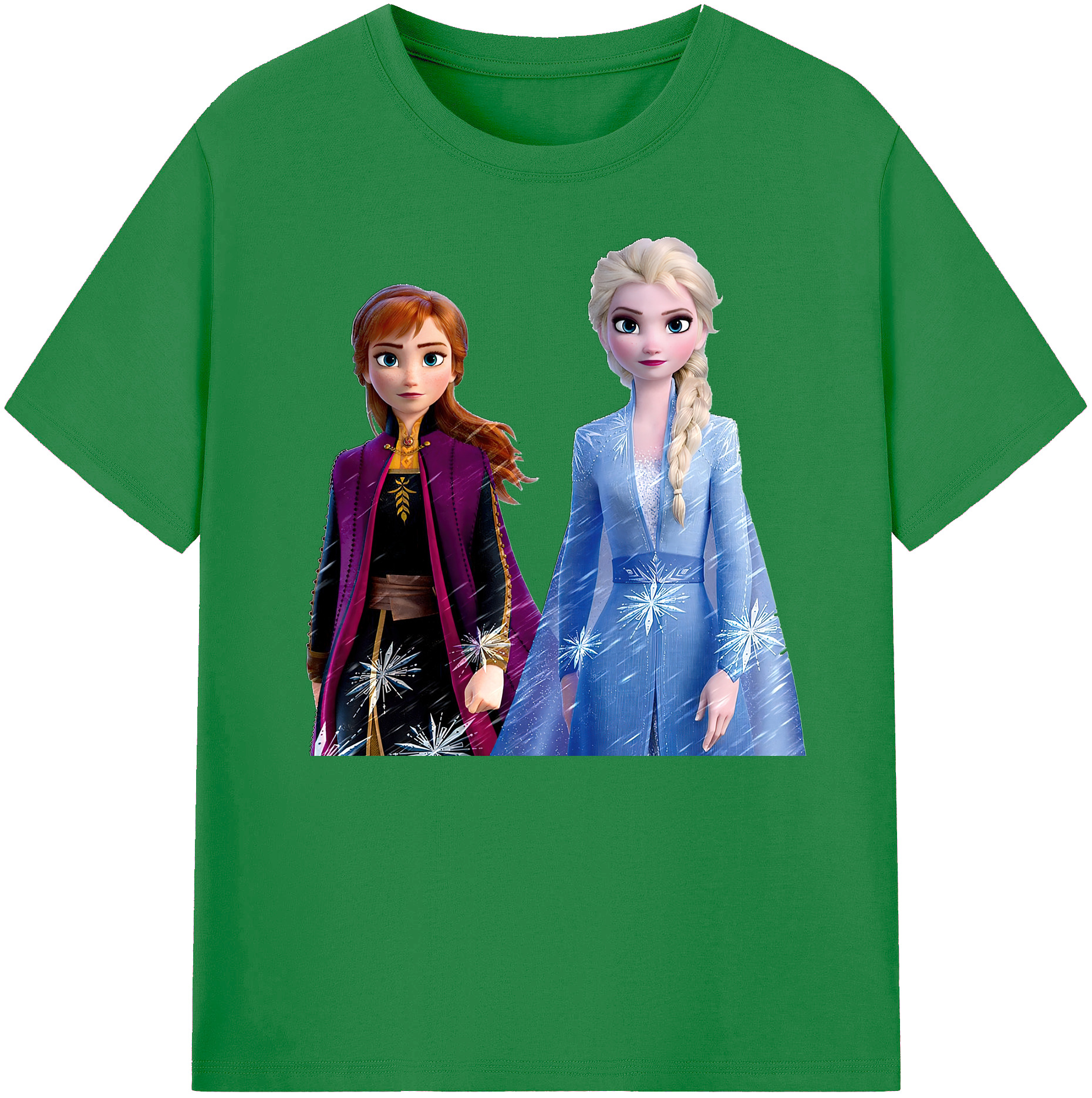 （画像用） アナと雪の女王 アンナ エルサ Frozen Anna Elsa 綿100％ メンズ半袖Tシャツ｜肌触りやわらか＆通気性