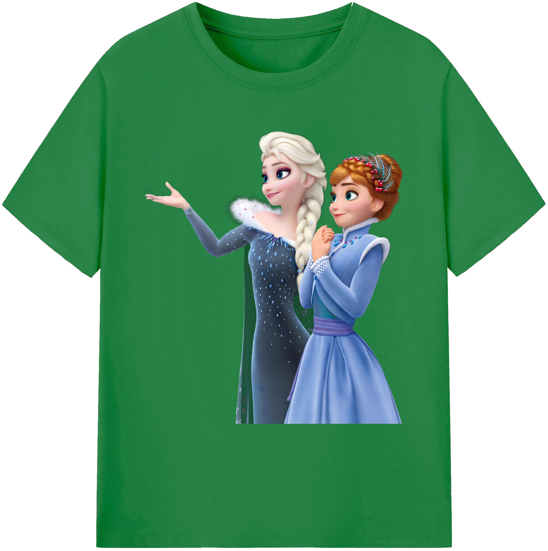 （画像用） アナと雪の女王 アンナ エルサ Frozen Anna Elsa 綿100％ メンズ半袖Tシャツ｜肌触りやわらか＆通気性