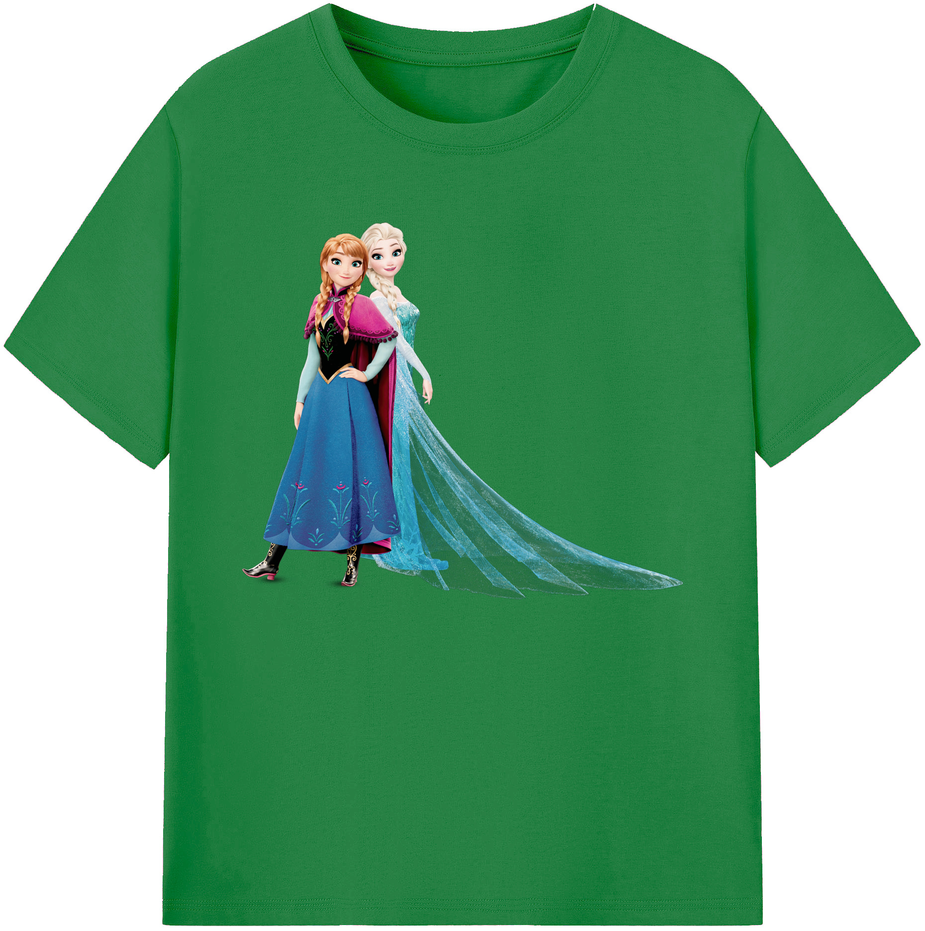 （画像用） アナと雪の女王 アンナ エルサ Frozen Anna Elsa 綿100％ メンズ半袖Tシャツ｜肌触りやわらか＆通気性