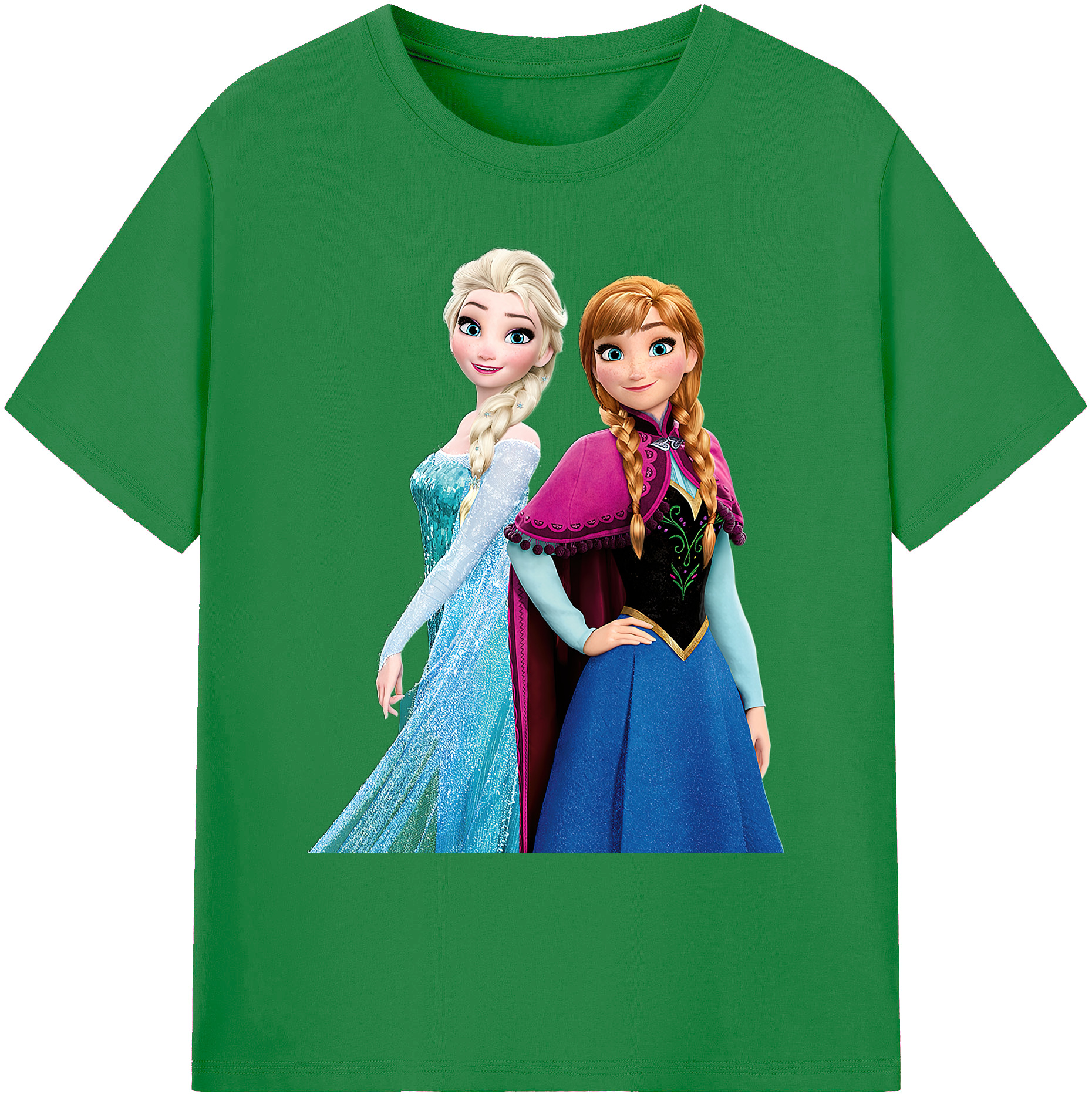 （画像用） アナと雪の女王 アンナ エルサ Frozen Anna Elsa 綿100％ メンズ半袖Tシャツ｜肌触りやわらか＆通気性