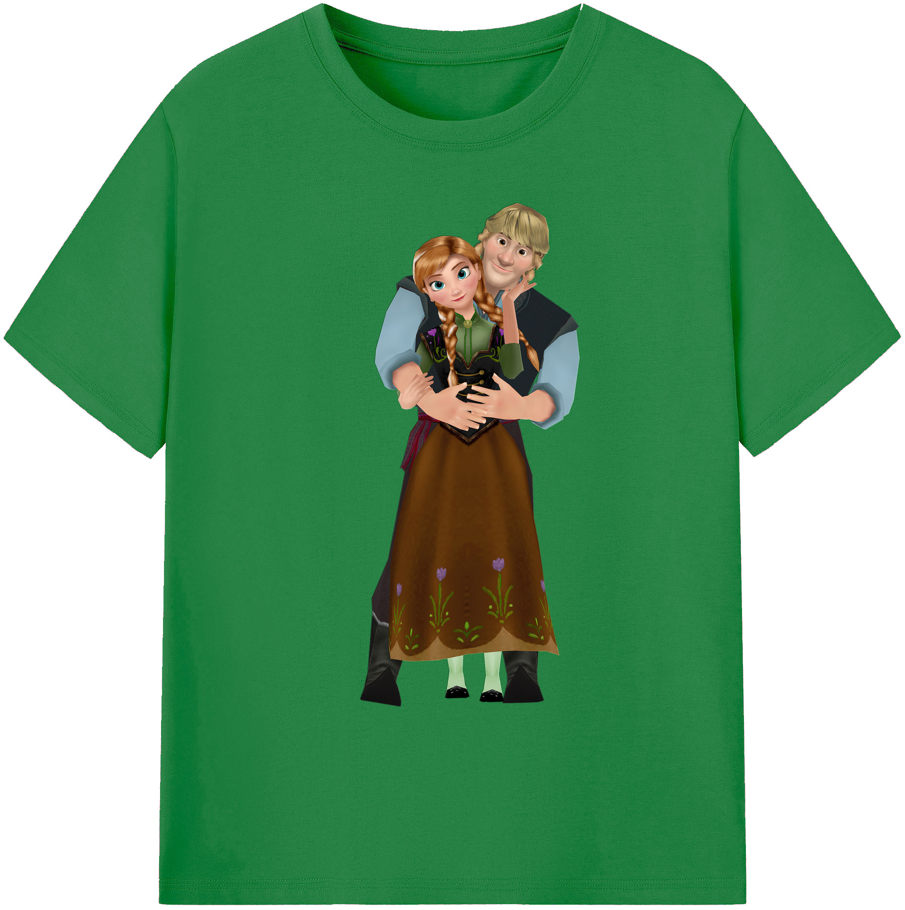（画像用） アナと雪の女王 アンナ エルサ Frozen Anna Elsa 綿100％ メンズ半袖Tシャツ｜肌触りやわらか＆通気性