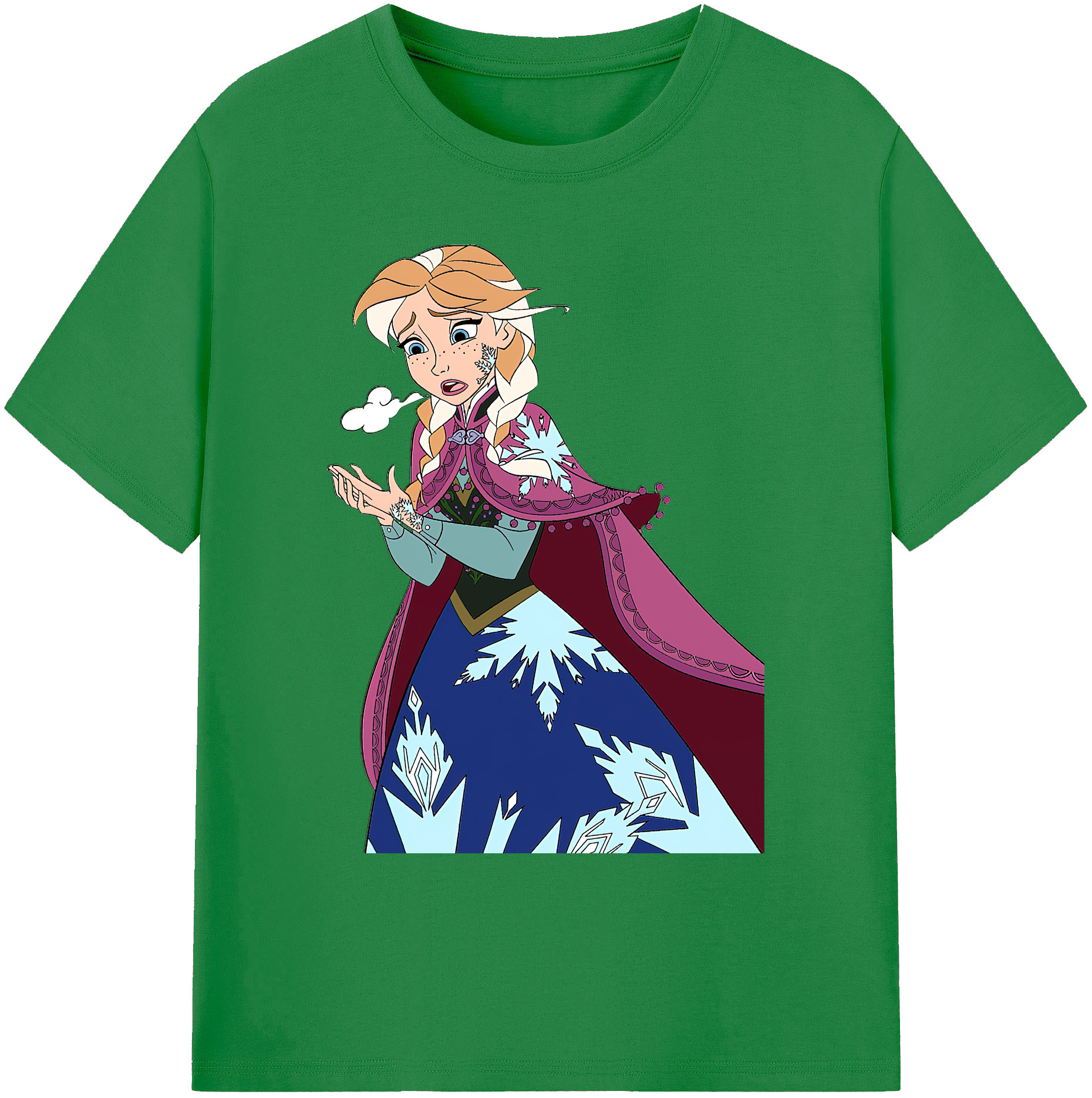 （画像用） アナと雪の女王 アンナ エルサ Frozen Anna Elsa 綿100％ メンズ半袖Tシャツ｜肌触りやわらか＆通気性