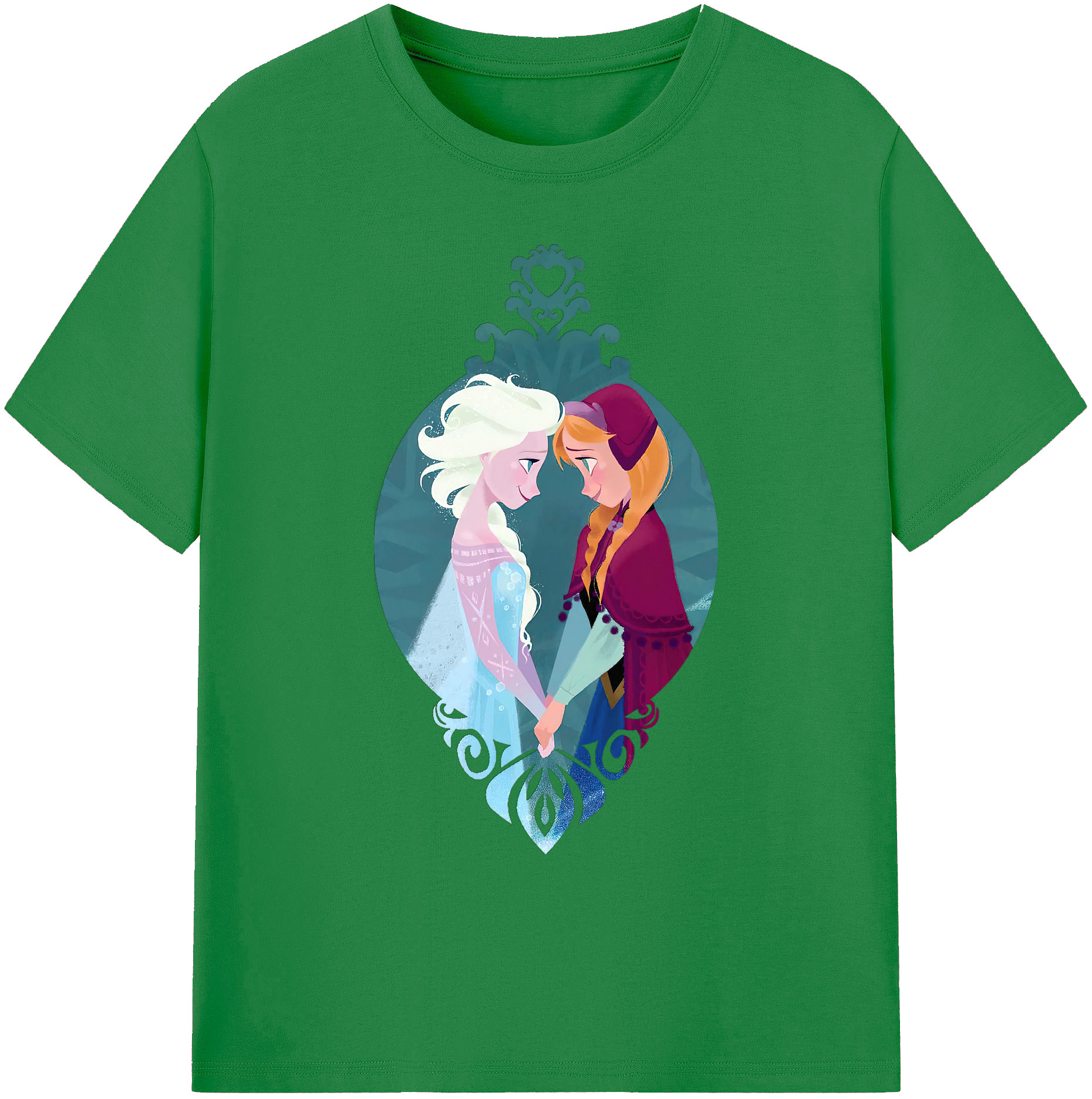 （画像用） アナと雪の女王 アンナ エルサ Frozen Anna Elsa 綿100％ メンズ半袖Tシャツ｜肌触りやわらか＆通気性