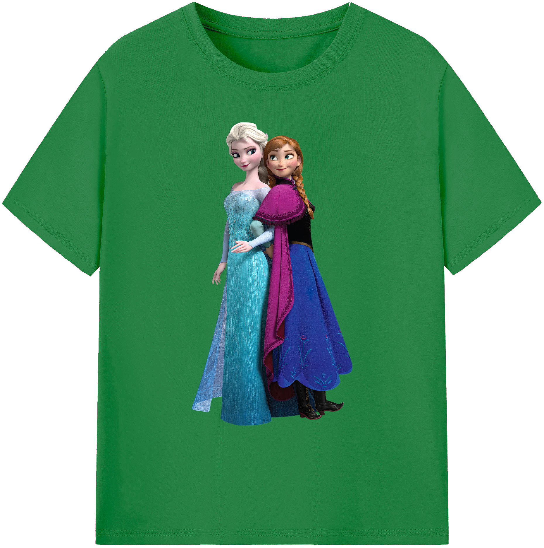 （画像用） アナと雪の女王 アンナ エルサ Frozen Anna Elsa 綿100％ メンズ半袖Tシャツ｜肌触りやわらか＆通気性