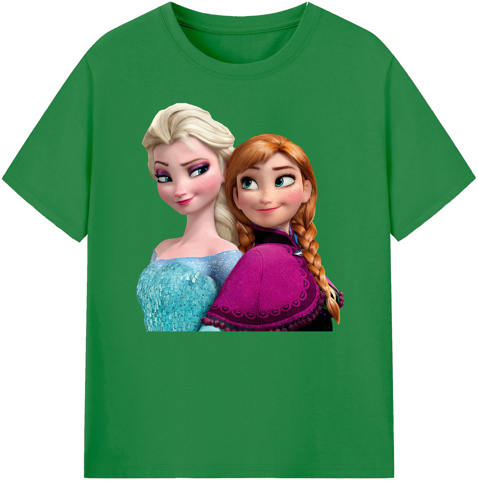 （画像用） アナと雪の女王 アンナ エルサ Frozen Anna Elsa 綿100％ メンズ半袖Tシャツ｜肌触りやわらか＆通気性