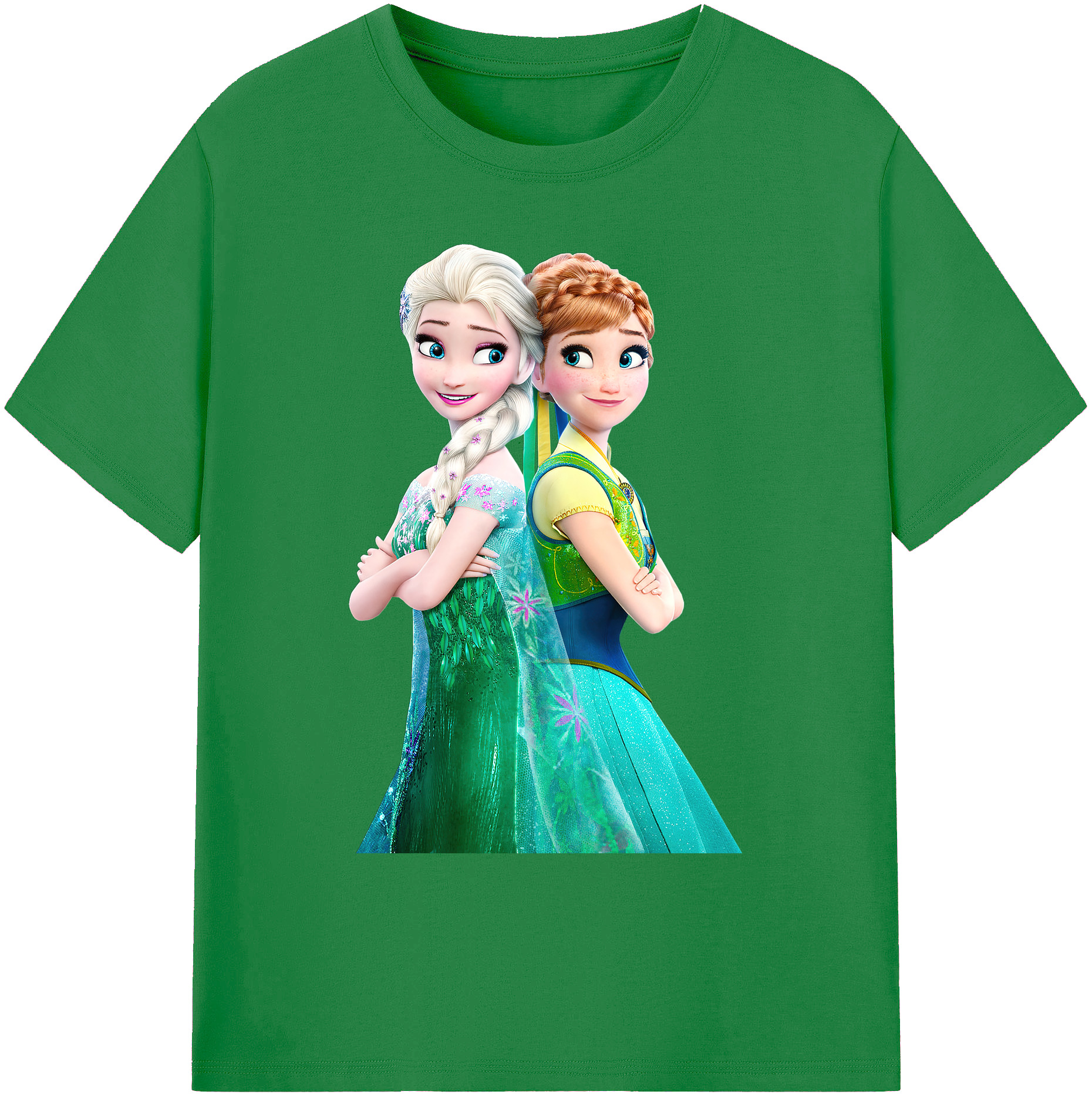 （画像用） アナと雪の女王 アンナ エルサ Frozen Anna Elsa 綿100％ メンズ半袖Tシャツ｜肌触りやわらか＆通気性