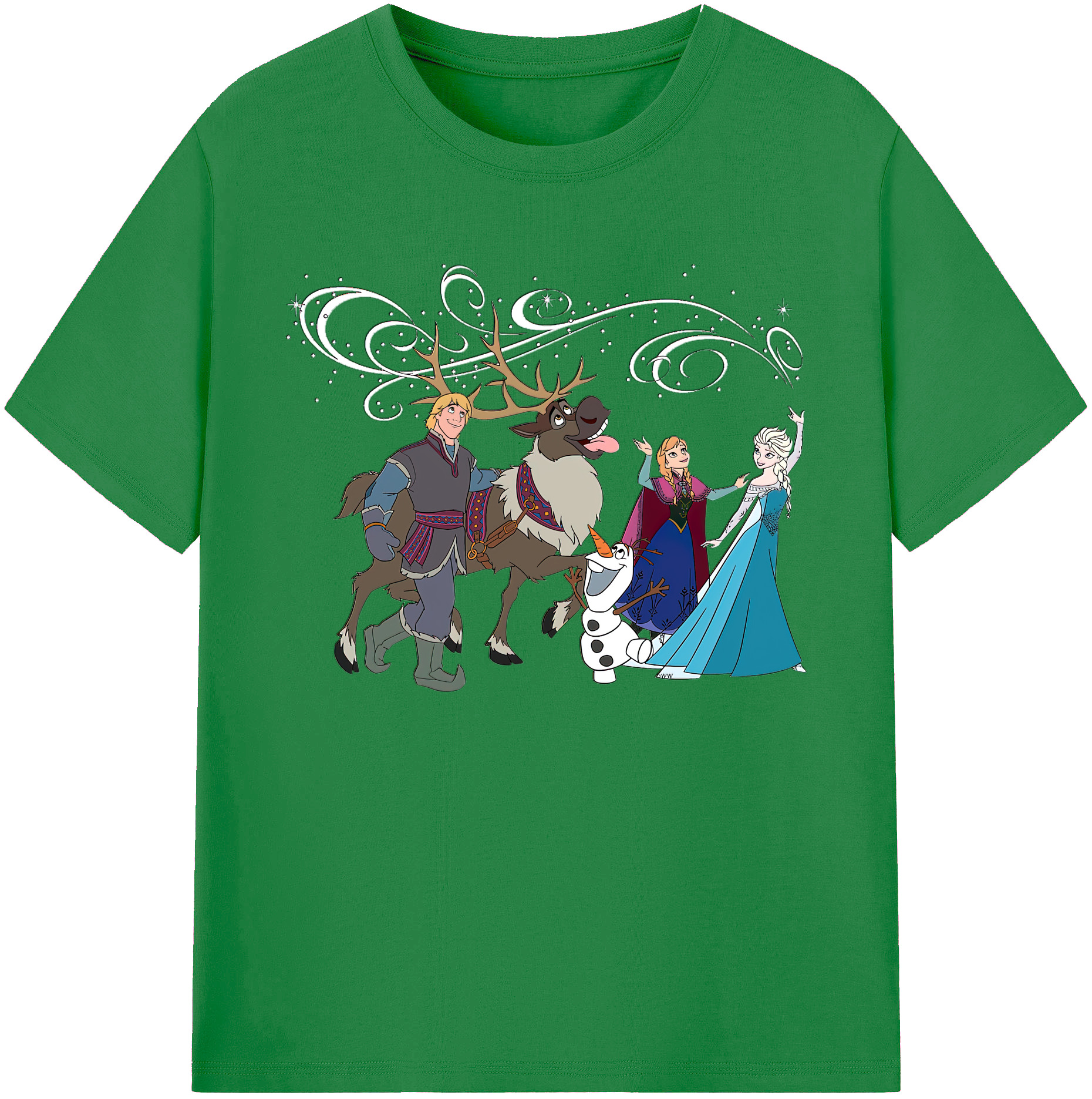 （画像用） アナと雪の女王 アンナ エルサ Frozen Anna Elsa 綿100％ メンズ半袖Tシャツ｜肌触りやわらか＆通気性
