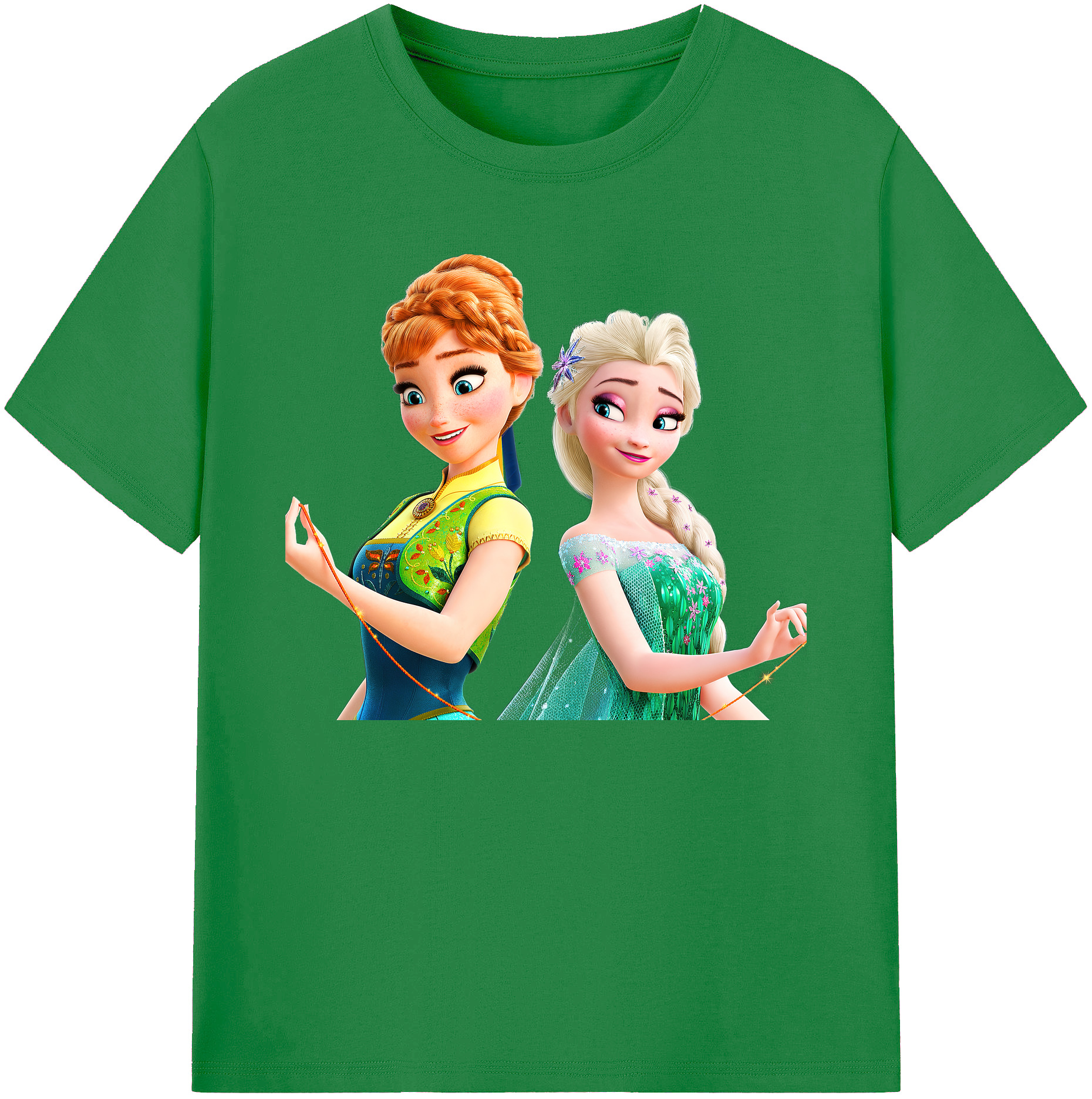 （画像用） アナと雪の女王 アンナ エルサ Frozen Anna Elsa 綿100％ メンズ半袖Tシャツ｜肌触りやわらか＆通気性
