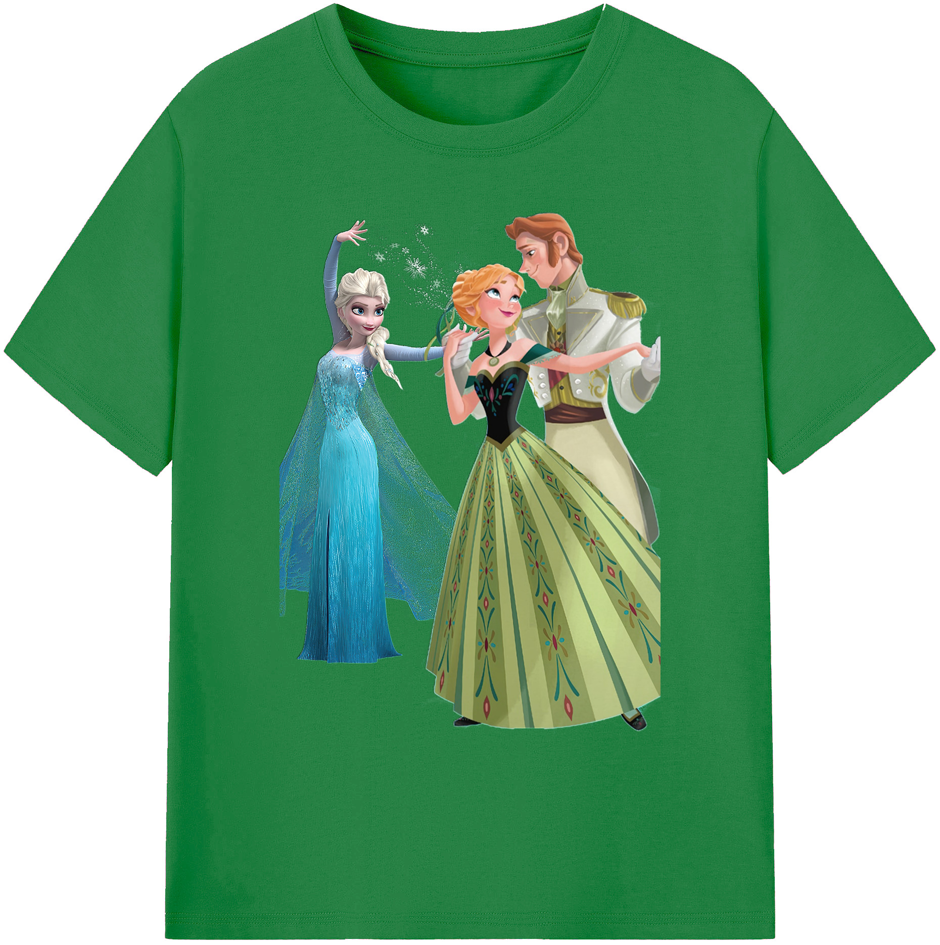 （画像用） アナと雪の女王 アンナ エルサ Frozen Anna Elsa 綿100％ メンズ半袖Tシャツ｜肌触りやわらか＆通気性