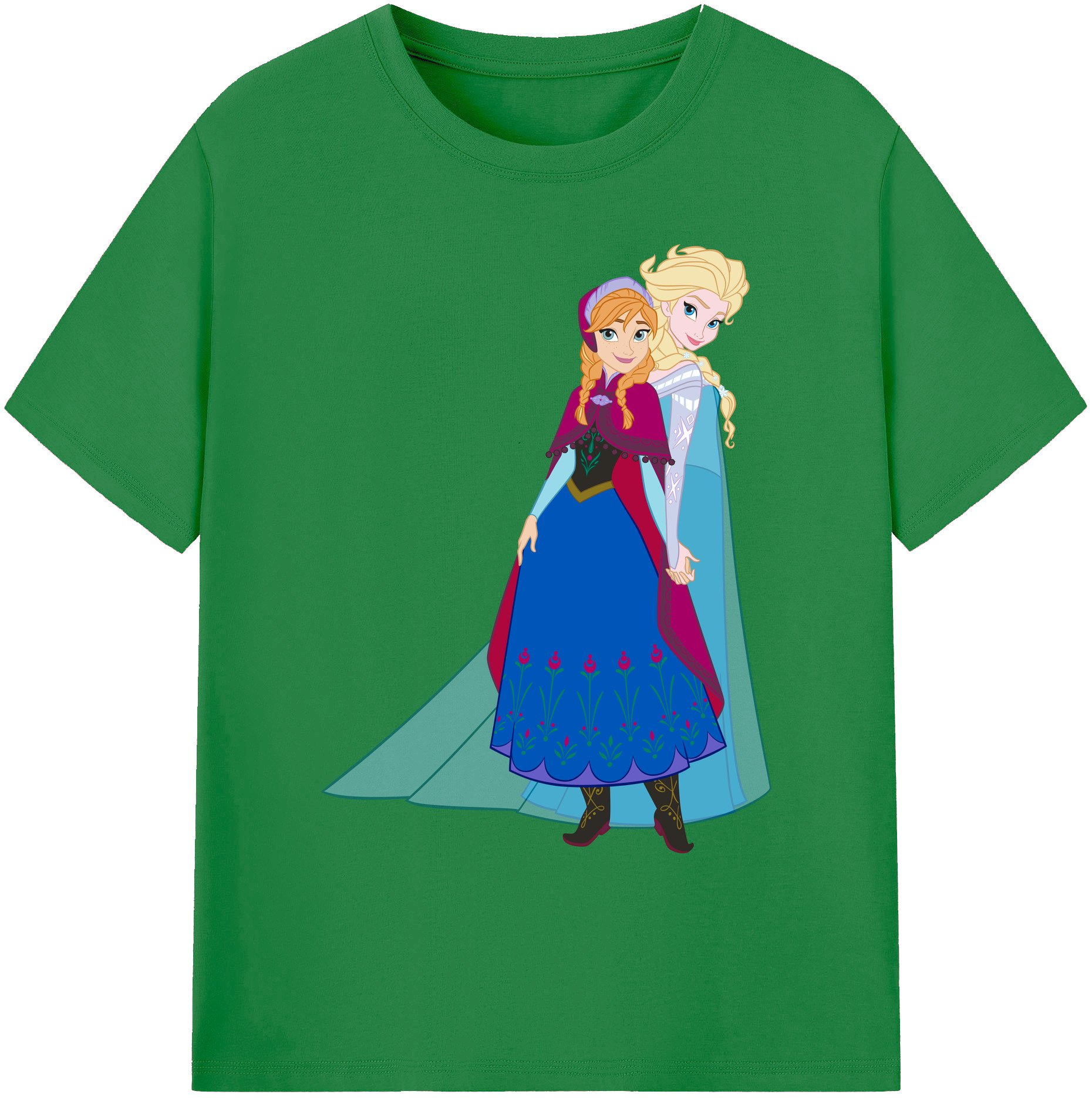（画像用） アナと雪の女王 アンナ エルサ Frozen Anna Elsa 綿100％ メンズ半袖Tシャツ｜肌触りやわらか＆通気性