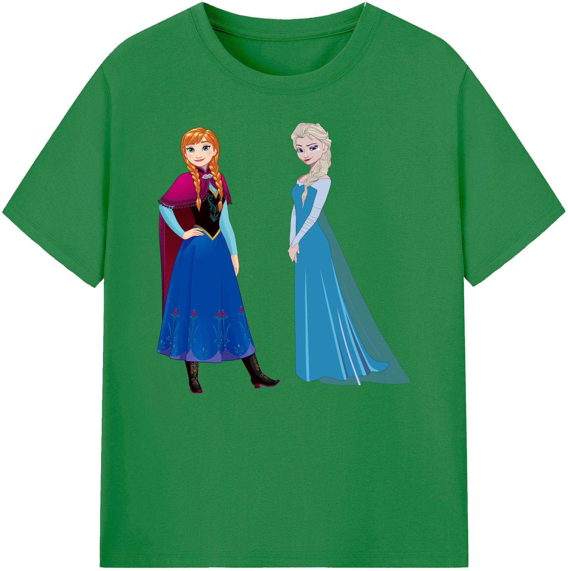 （画像用） アナと雪の女王 アンナ エルサ Frozen Anna Elsa 綿100％ メンズ半袖Tシャツ｜肌触りやわらか＆通気性
