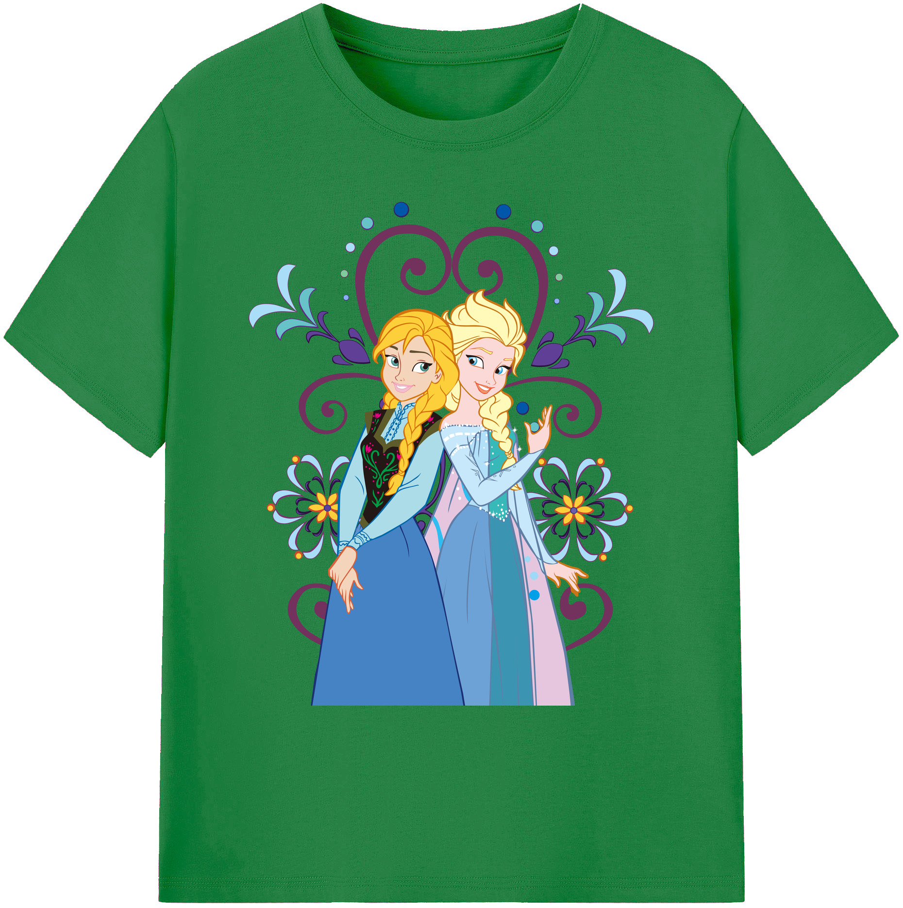 （画像用） アナと雪の女王 アンナ エルサ Frozen Anna Elsa 綿100％ メンズ半袖Tシャツ｜肌触りやわらか＆通気性