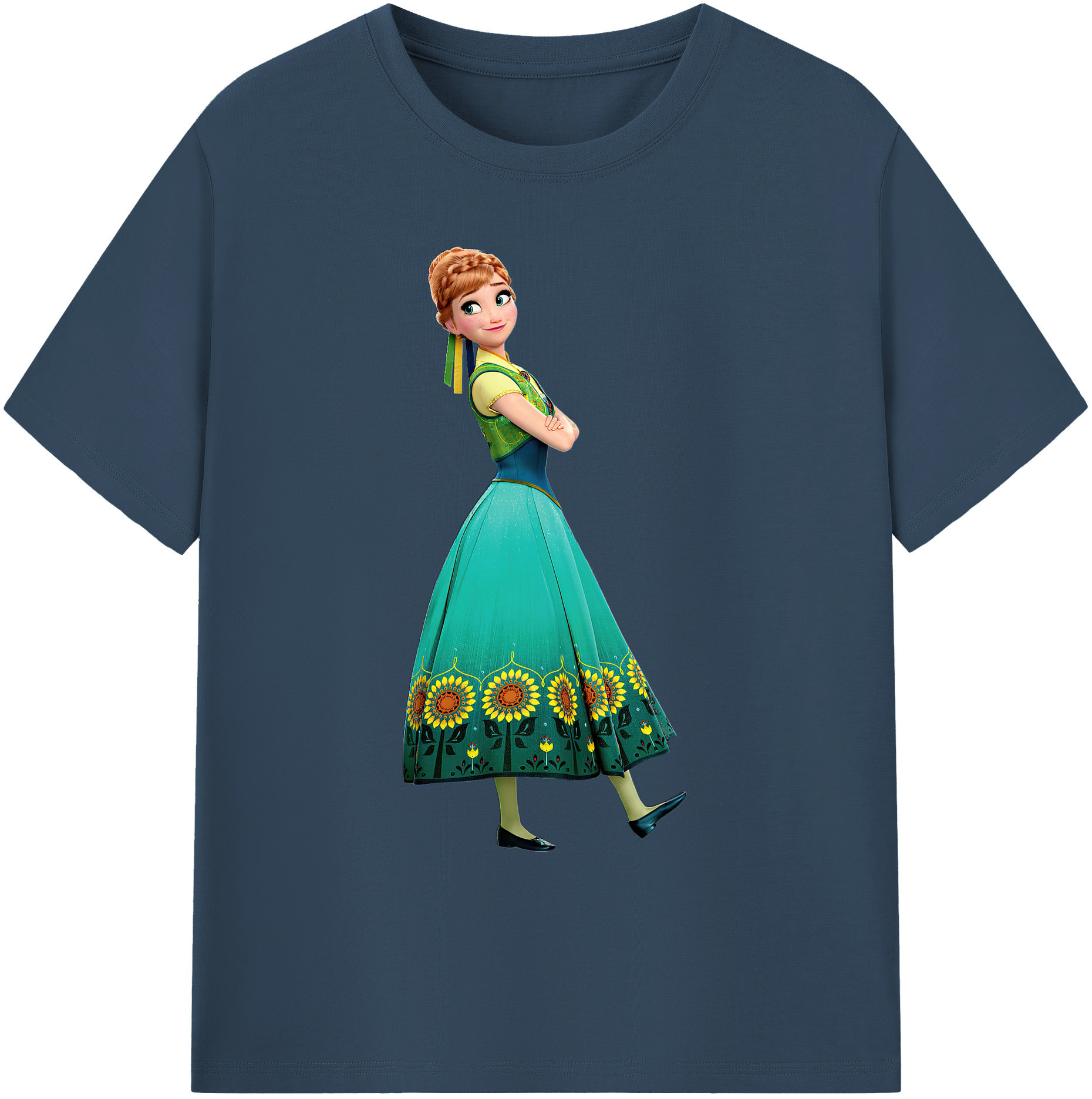 （画像用） アナと雪の女王 アンナ エルサ Frozen Anna Elsa 綿100％ メンズ半袖Tシャツ｜肌触りやわらか＆通気性
