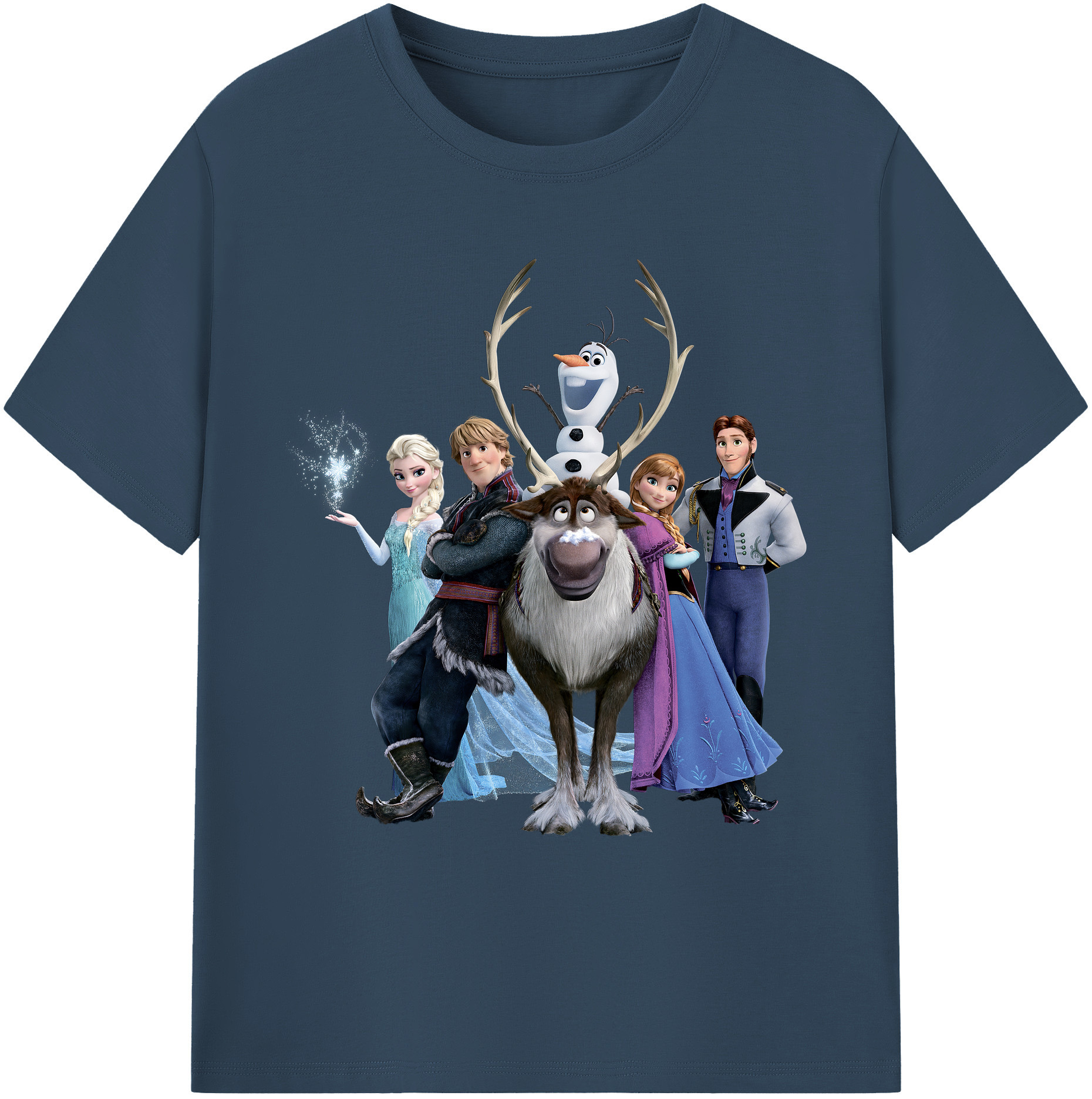 （画像用） アナと雪の女王 アンナ エルサ Frozen Anna Elsa 綿100％ メンズ半袖Tシャツ｜肌触りやわらか＆通気性
