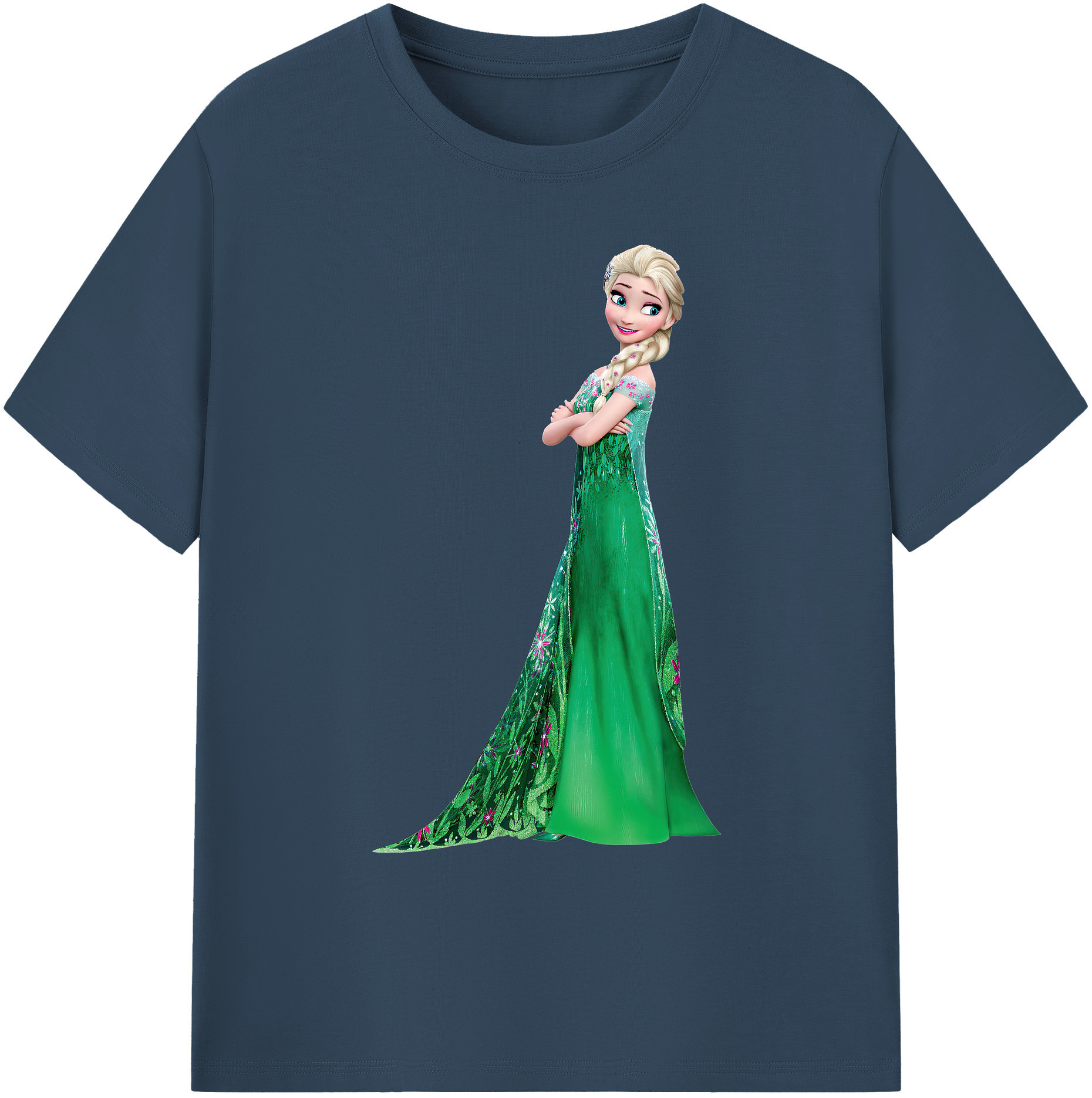 （画像用） アナと雪の女王 アンナ エルサ Frozen Anna Elsa 綿100％ メンズ半袖Tシャツ｜肌触りやわらか＆通気性