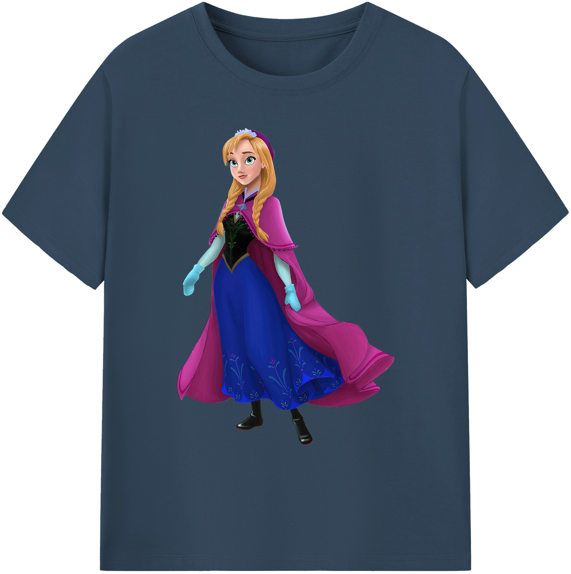 （画像用） アナと雪の女王 アンナ エルサ Frozen Anna Elsa 綿100％ メンズ半袖Tシャツ｜肌触りやわらか＆通気性