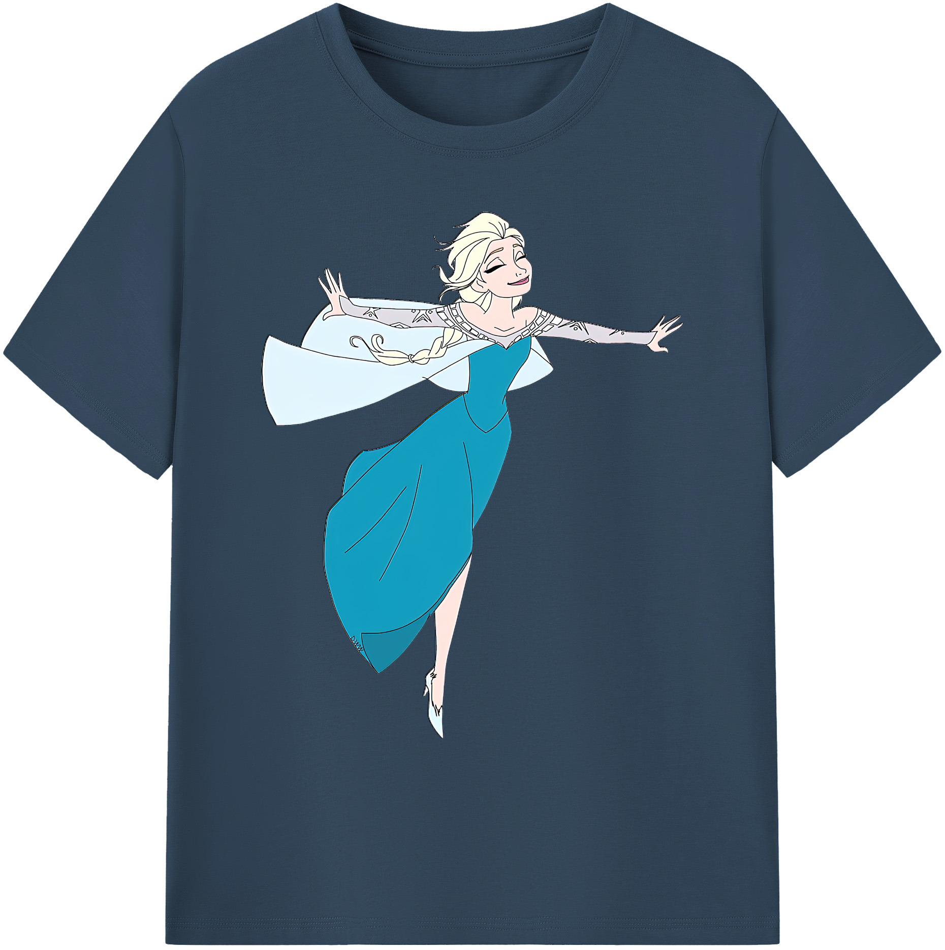 （画像用） アナと雪の女王 アンナ エルサ Frozen Anna Elsa 綿100％ メンズ半袖Tシャツ｜肌触りやわらか＆通気性