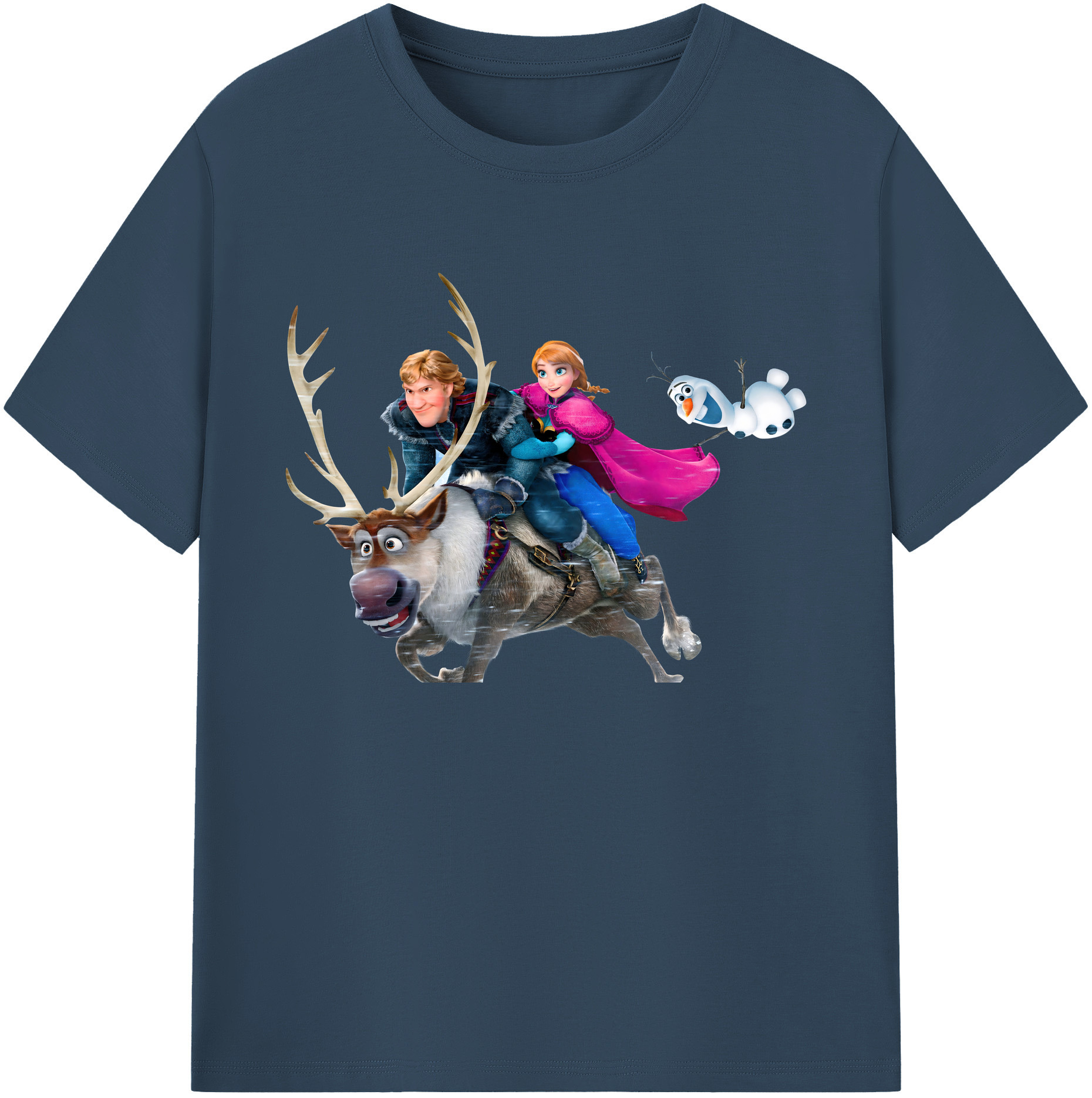 （画像用） アナと雪の女王 アンナ エルサ Frozen Anna Elsa 綿100％ メンズ半袖Tシャツ｜肌触りやわらか＆通気性
