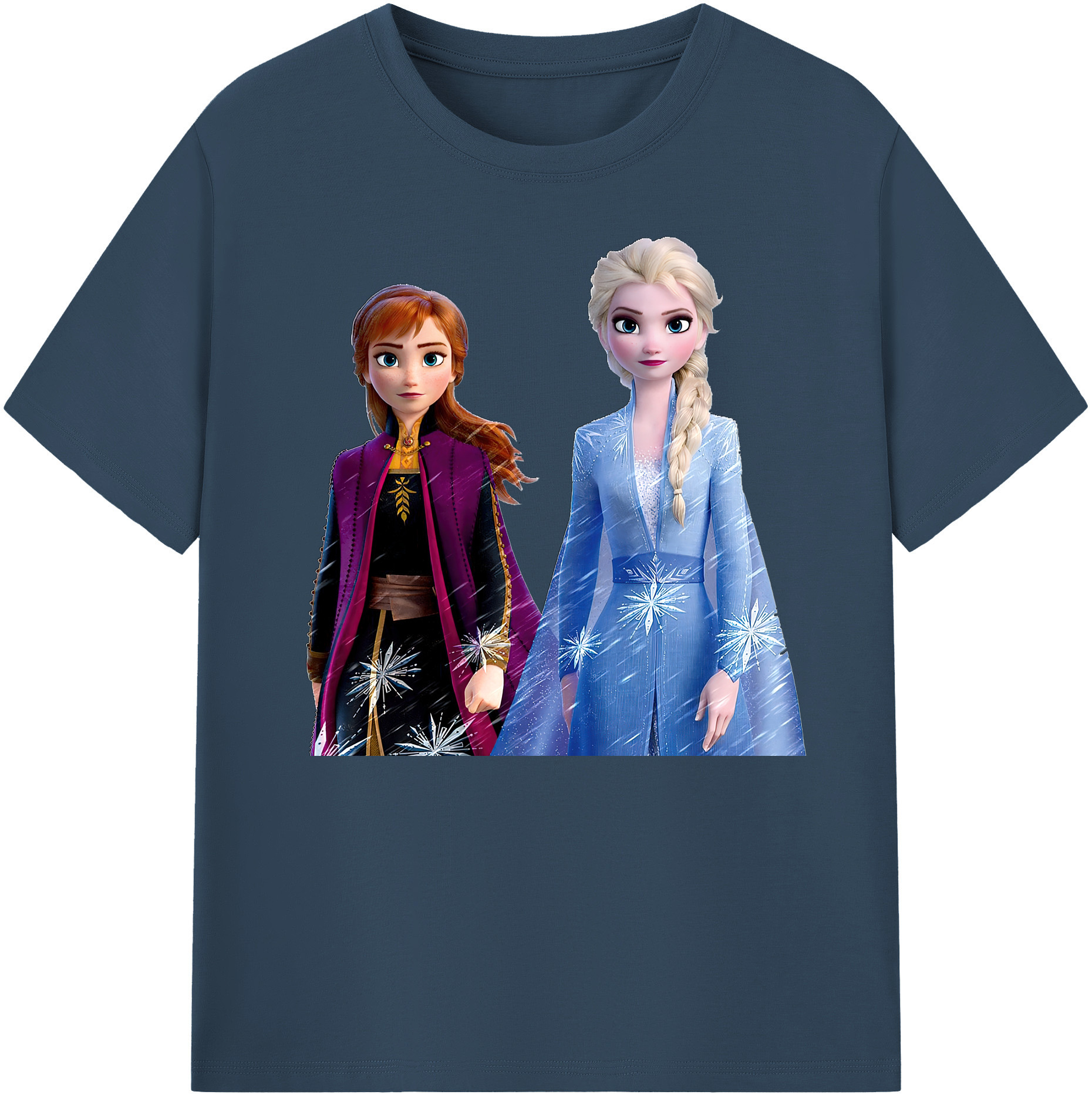 （画像用） アナと雪の女王 アンナ エルサ Frozen Anna Elsa 綿100％ メンズ半袖Tシャツ｜肌触りやわらか＆通気性