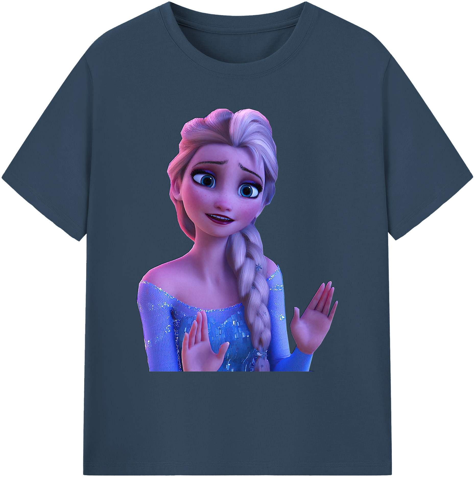 （画像用） アナと雪の女王 アンナ エルサ Frozen Anna Elsa 綿100％ メンズ半袖Tシャツ｜肌触りやわらか＆通気性