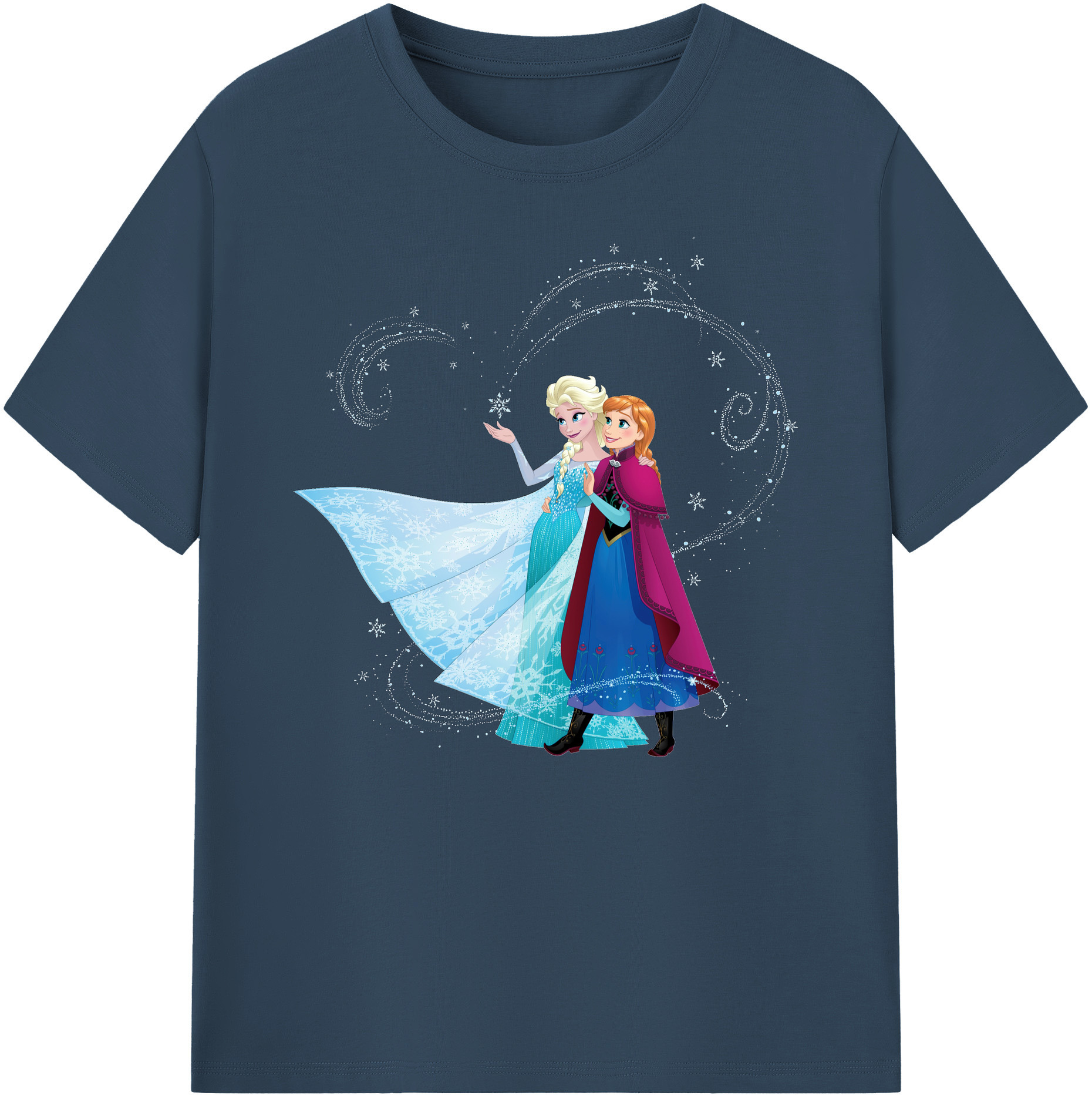 （画像用） アナと雪の女王 アンナ エルサ Frozen Anna Elsa 綿100％ メンズ半袖Tシャツ｜肌触りやわらか＆通気性