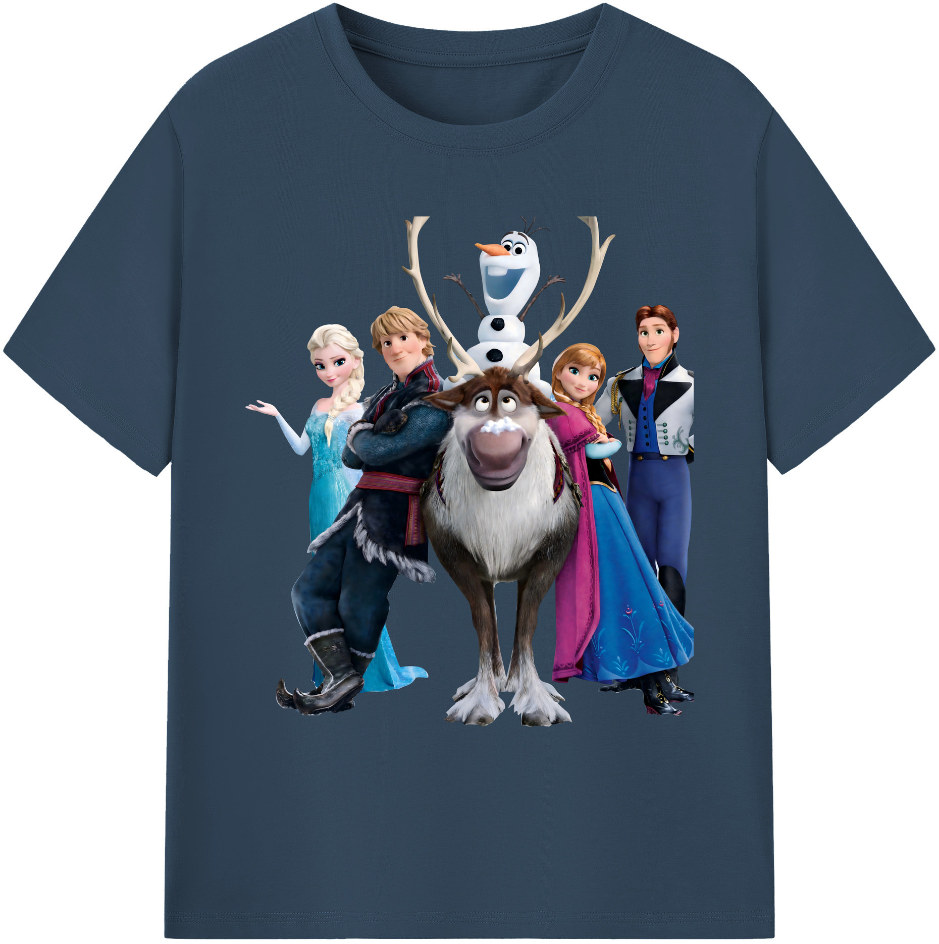 （画像用） アナと雪の女王 アンナ エルサ Frozen Anna Elsa 綿100％ メンズ半袖Tシャツ｜肌触りやわらか＆通気性