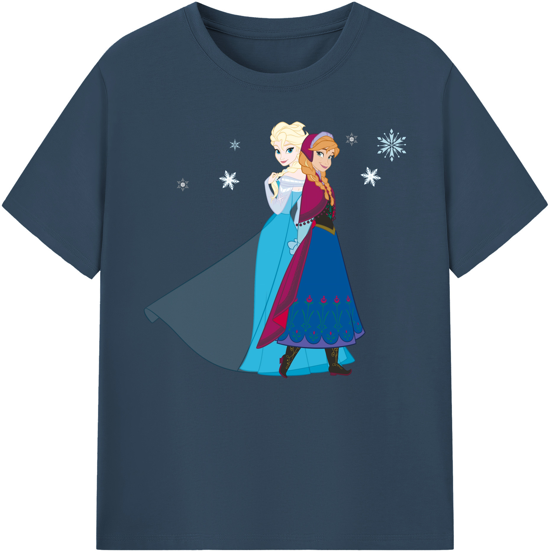 （画像用） アナと雪の女王 アンナ エルサ Frozen Anna Elsa 綿100％ メンズ半袖Tシャツ｜肌触りやわらか＆通気性