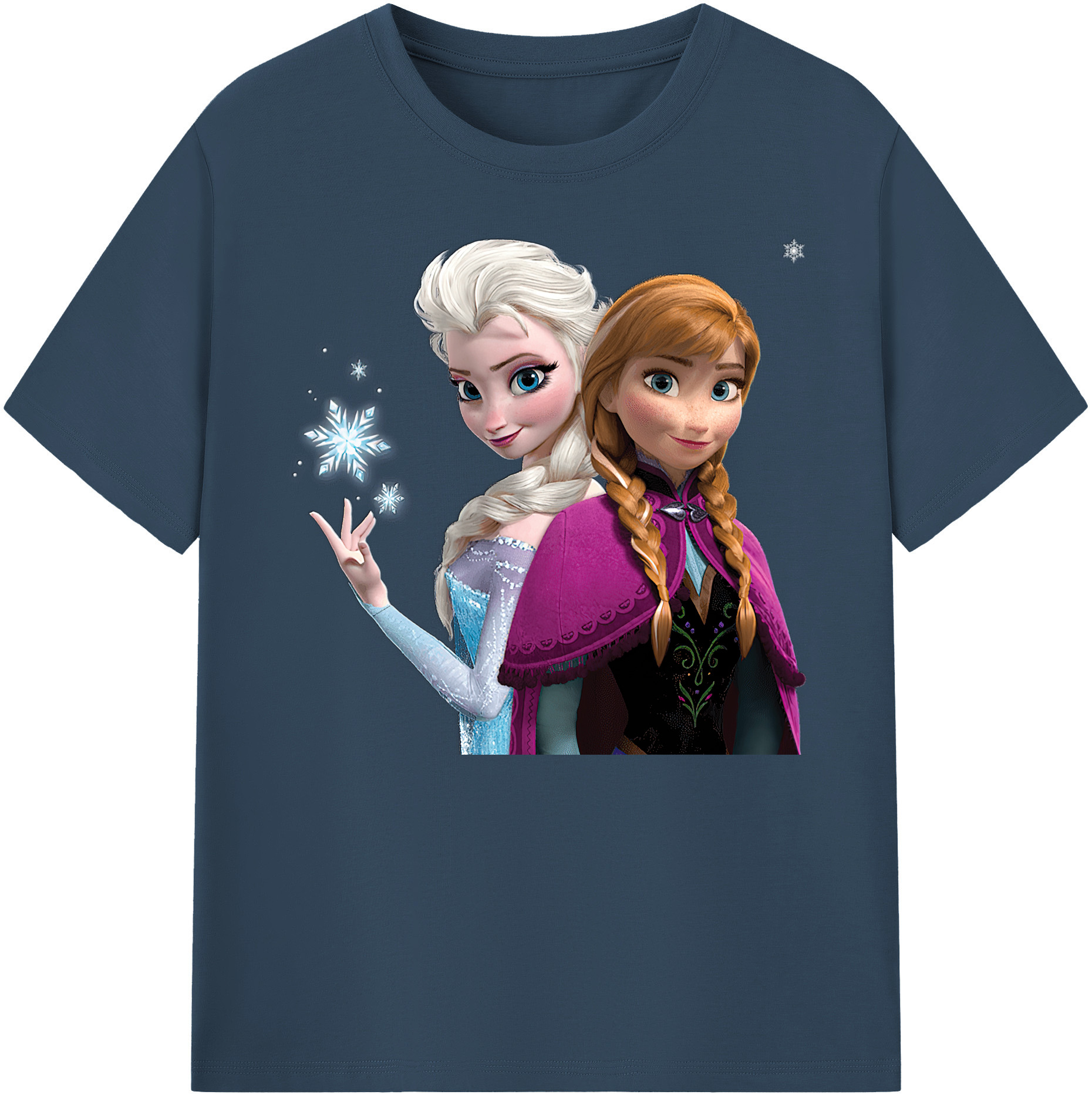 （画像用） アナと雪の女王 アンナ エルサ Frozen Anna Elsa 綿100％ メンズ半袖Tシャツ｜肌触りやわらか＆通気性