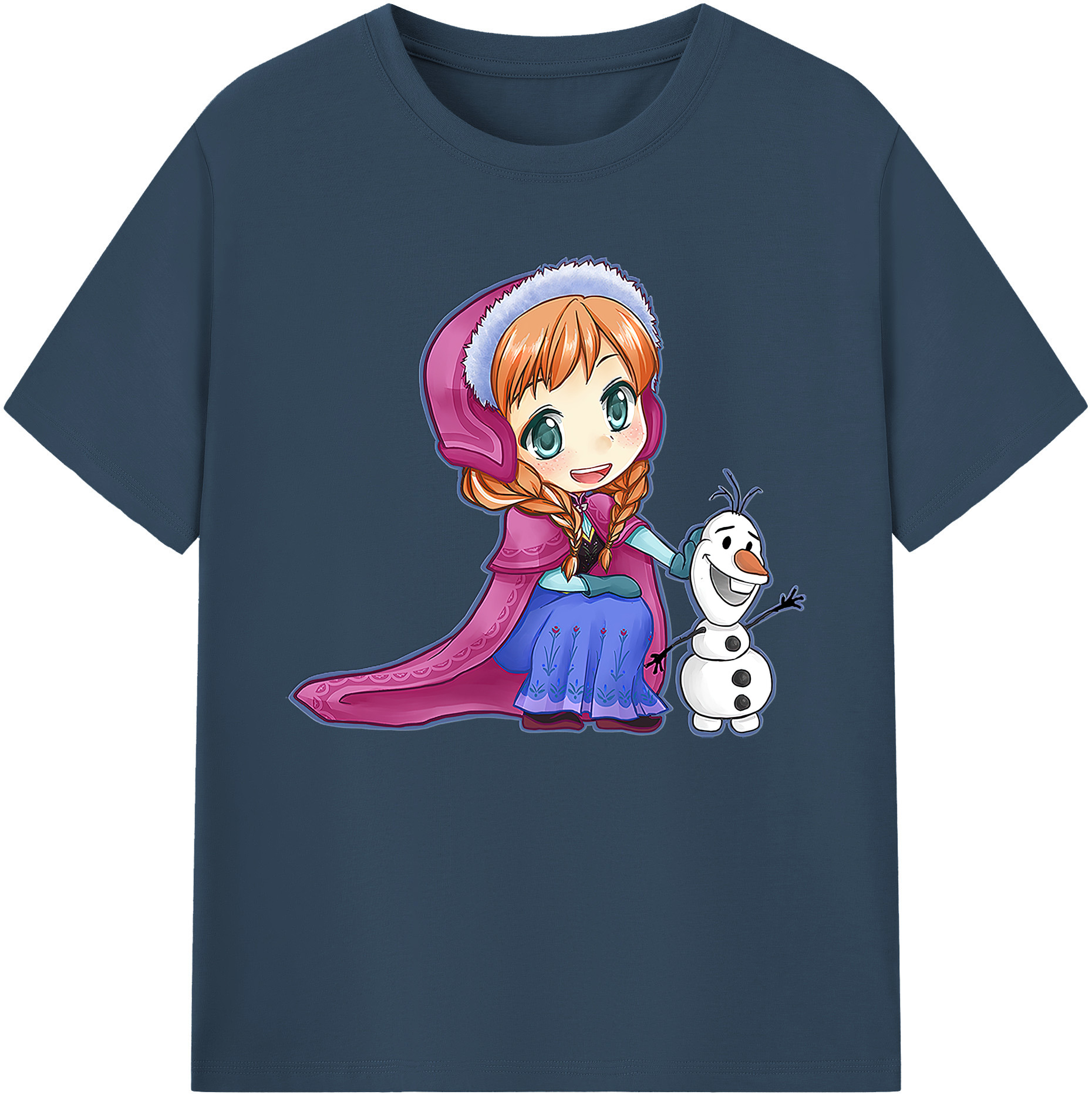 （画像用） アナと雪の女王 アンナ エルサ Frozen Anna Elsa 綿100％ メンズ半袖Tシャツ｜肌触りやわらか＆通気性