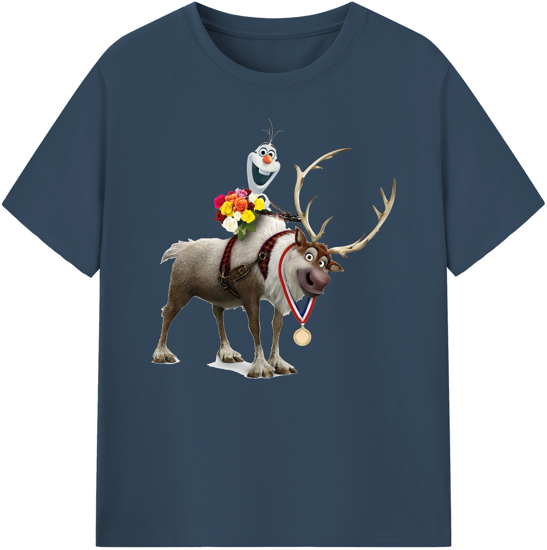 （画像用） アナと雪の女王 アンナ エルサ Frozen Anna Elsa 綿100％ メンズ半袖Tシャツ｜肌触りやわらか＆通気性