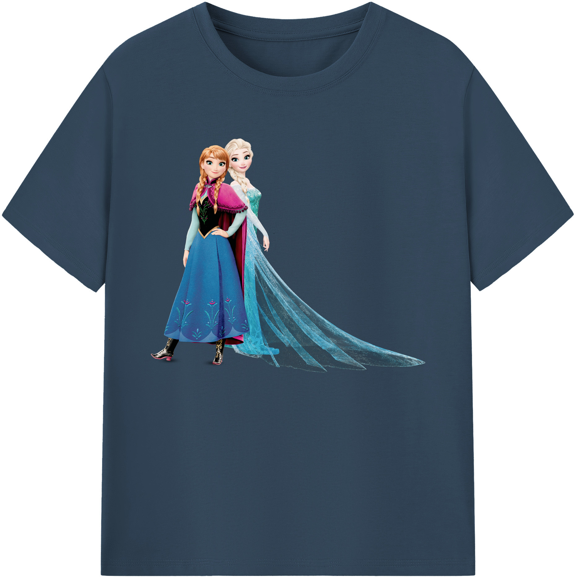 （画像用） アナと雪の女王 アンナ エルサ Frozen Anna Elsa 綿100％ メンズ半袖Tシャツ｜肌触りやわらか＆通気性