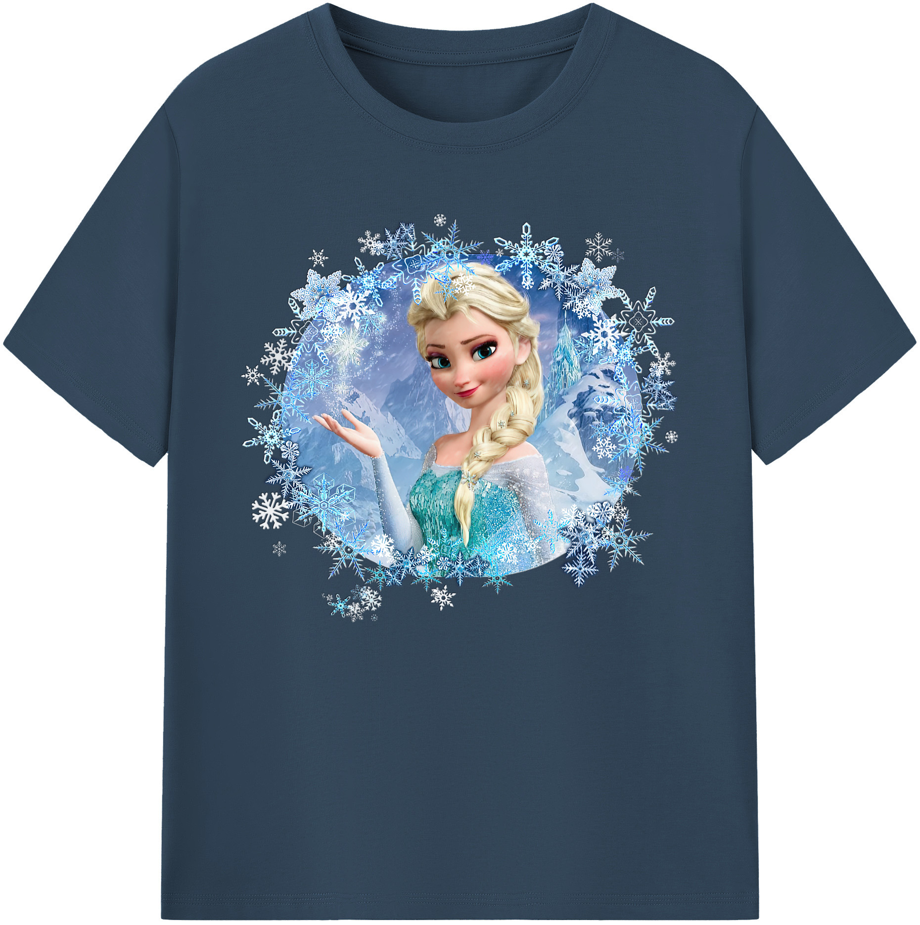 （画像用） アナと雪の女王 アンナ エルサ Frozen Anna Elsa 綿100％ メンズ半袖Tシャツ｜肌触りやわらか＆通気性