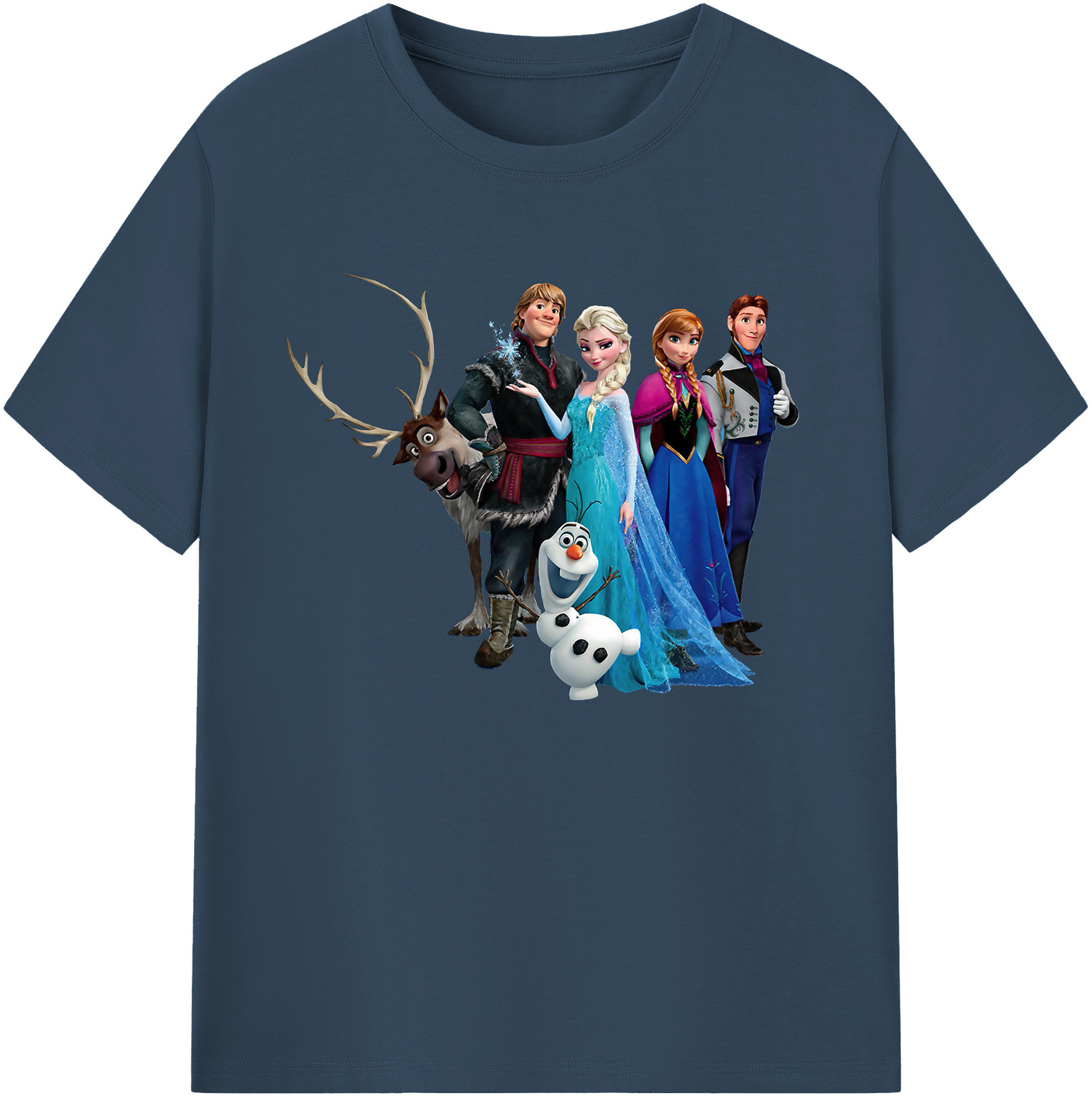 （画像用） アナと雪の女王 アンナ エルサ Frozen Anna Elsa 綿100％ メンズ半袖Tシャツ｜肌触りやわらか＆通気性