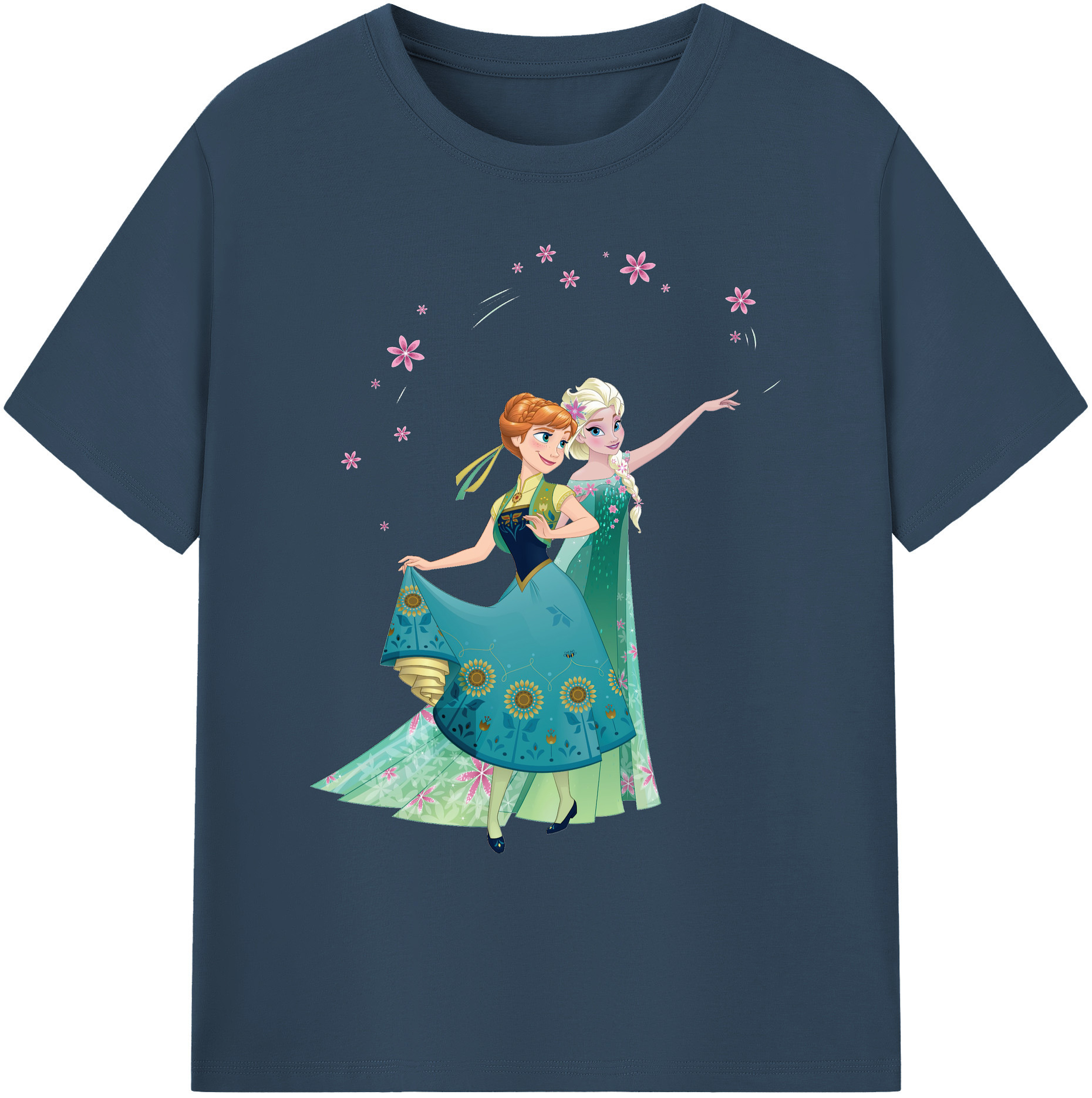 （画像用） アナと雪の女王 アンナ エルサ Frozen Anna Elsa 綿100％ メンズ半袖Tシャツ｜肌触りやわらか＆通気性