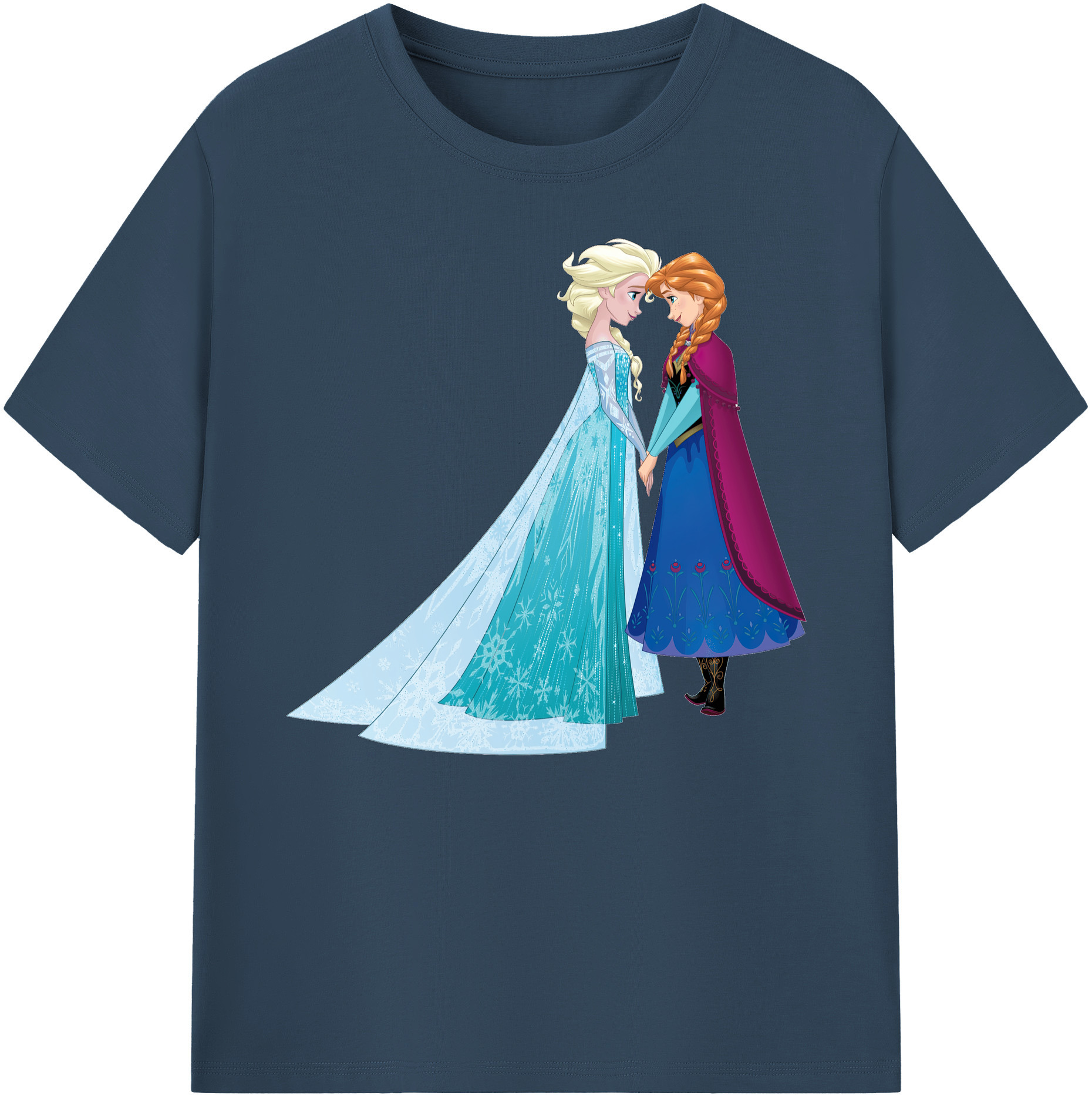 （画像用） アナと雪の女王 アンナ エルサ Frozen Anna Elsa 綿100％ メンズ半袖Tシャツ｜肌触りやわらか＆通気性