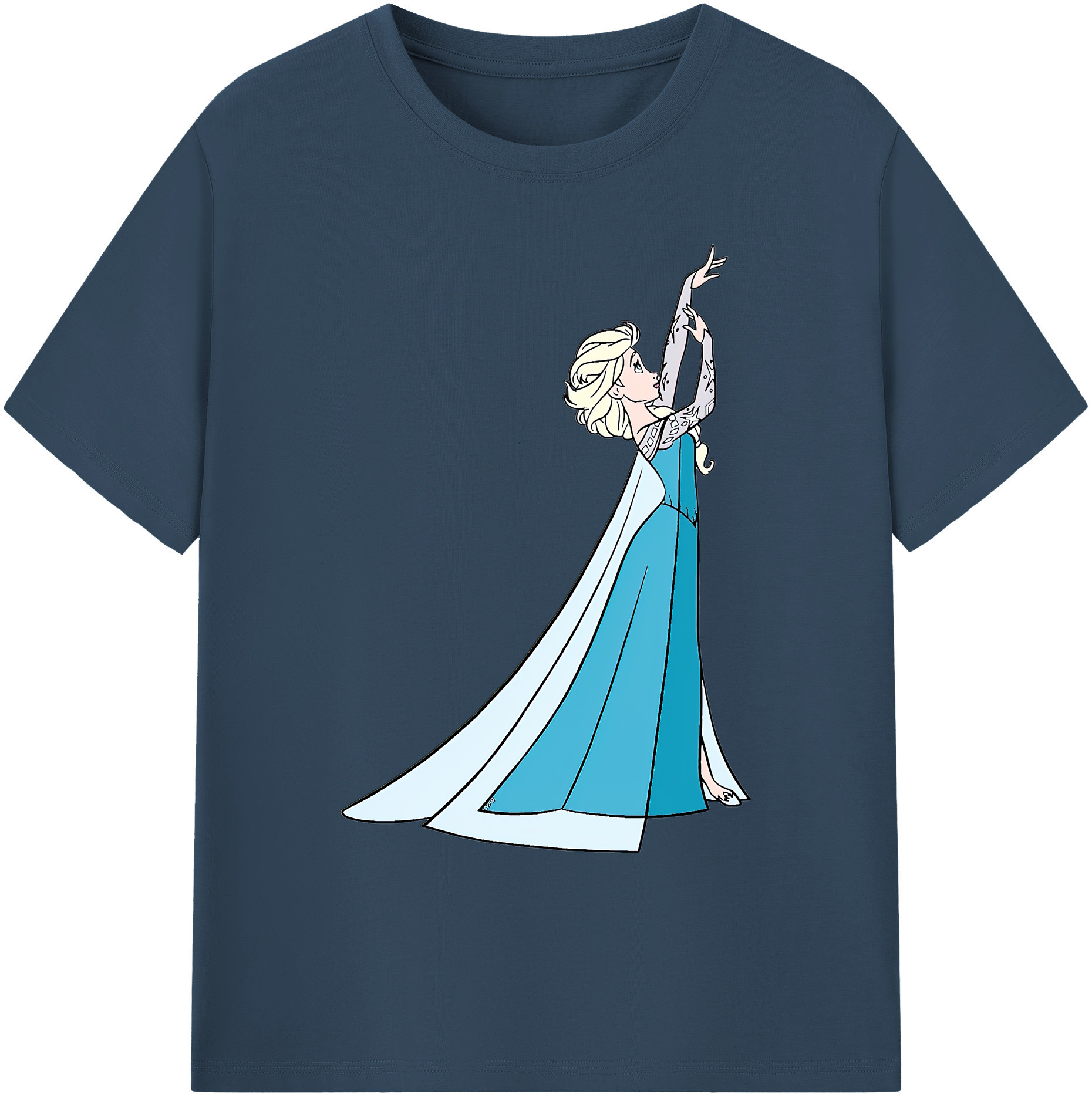 （画像用） アナと雪の女王 アンナ エルサ Frozen Anna Elsa 綿100％ メンズ半袖Tシャツ｜肌触りやわらか＆通気性