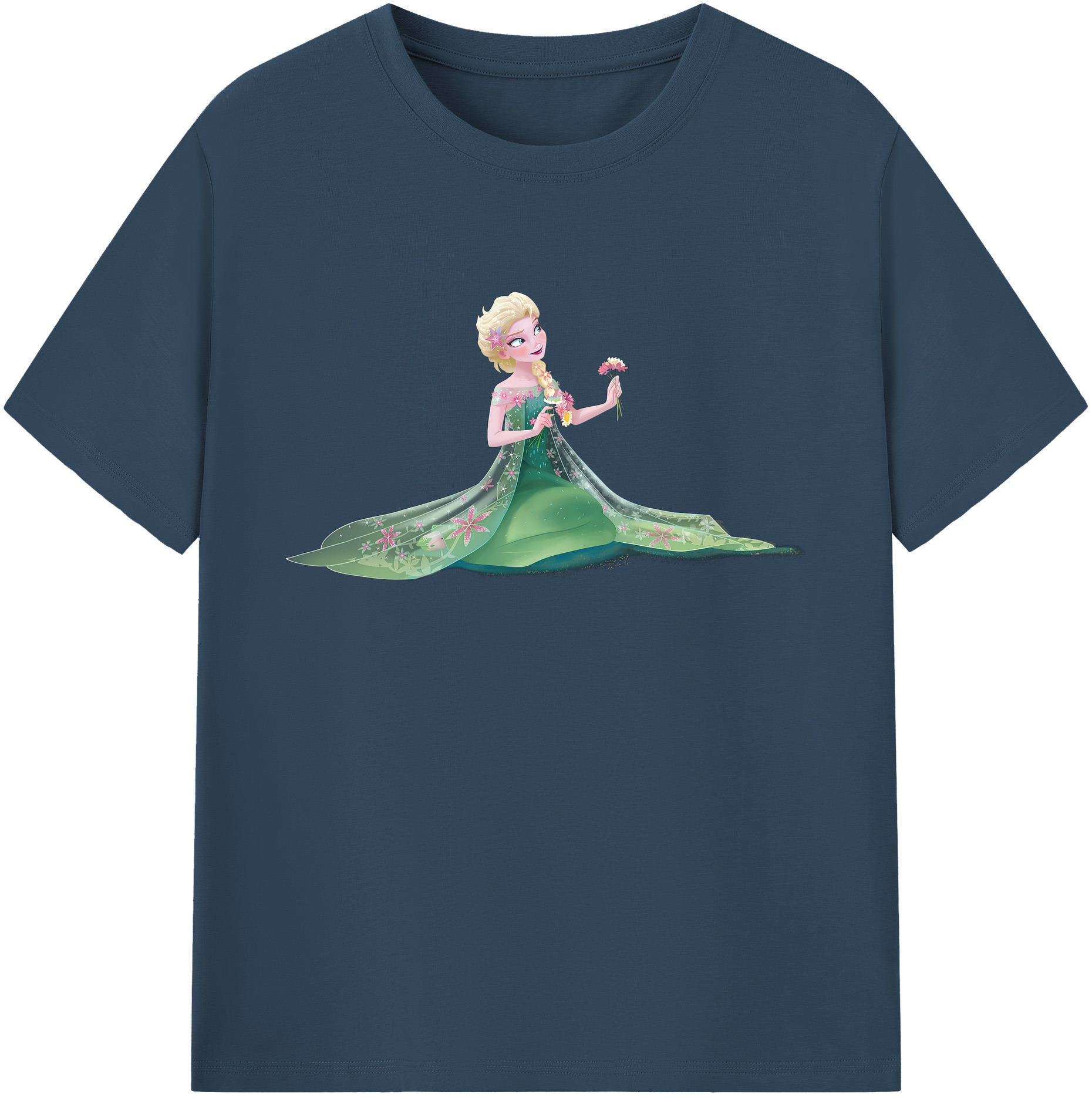（画像用） アナと雪の女王 アンナ エルサ Frozen Anna Elsa 綿100％ メンズ半袖Tシャツ｜肌触りやわらか＆通気性