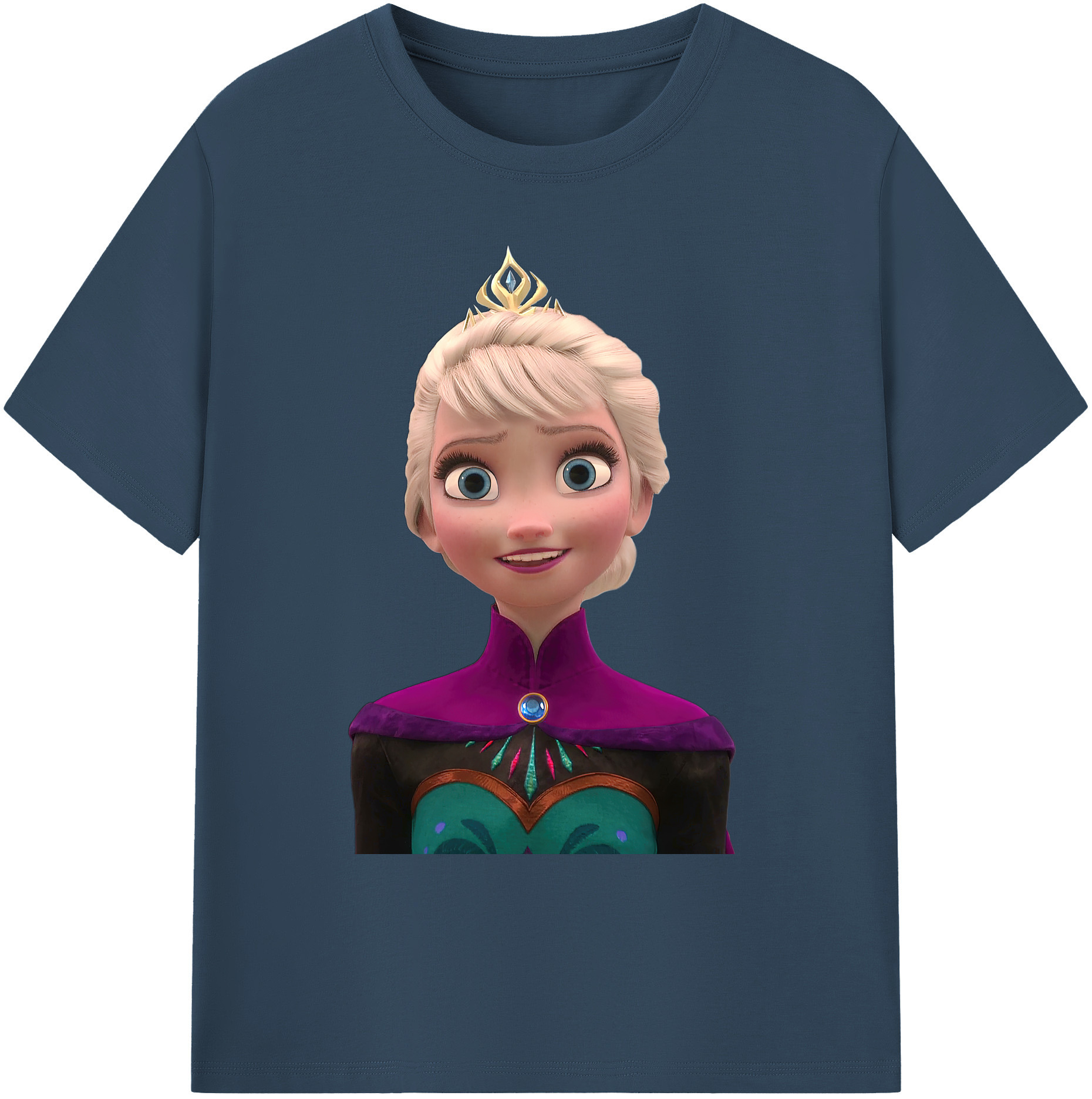 （画像用） アナと雪の女王 アンナ エルサ Frozen Anna Elsa 綿100％ メンズ半袖Tシャツ｜肌触りやわらか＆通気性