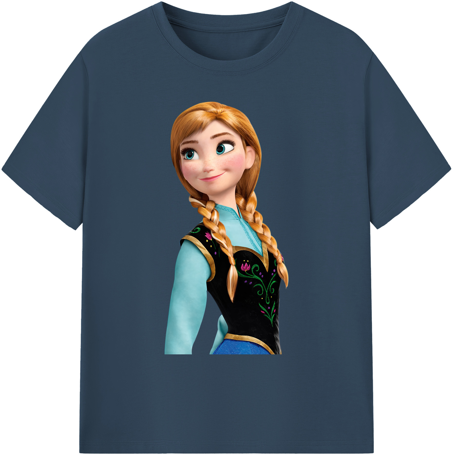 （画像用） アナと雪の女王 アンナ エルサ Frozen Anna Elsa 綿100％ メンズ半袖Tシャツ｜肌触りやわらか＆通気性
