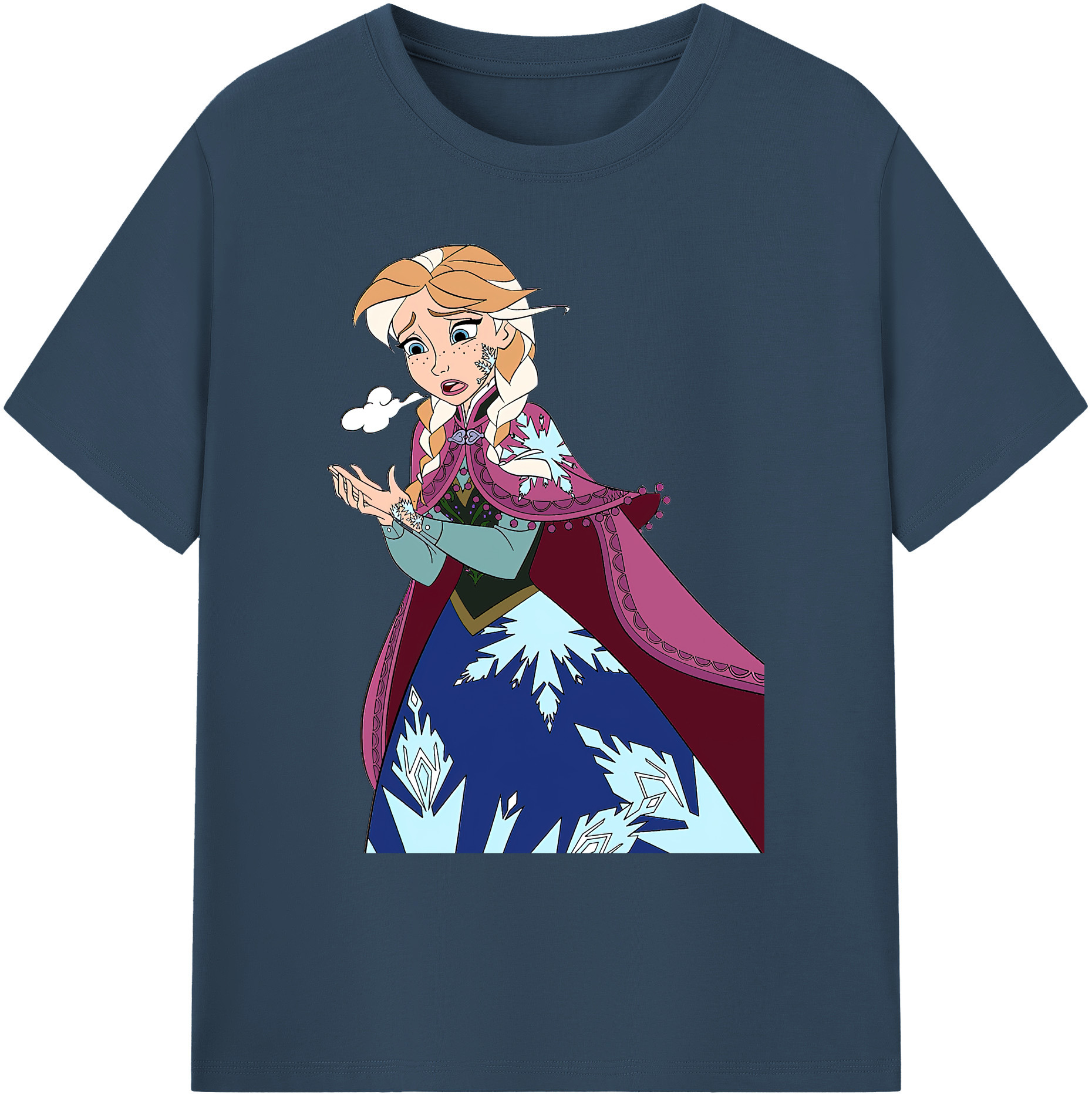 （画像用） アナと雪の女王 アンナ エルサ Frozen Anna Elsa 綿100％ メンズ半袖Tシャツ｜肌触りやわらか＆通気性