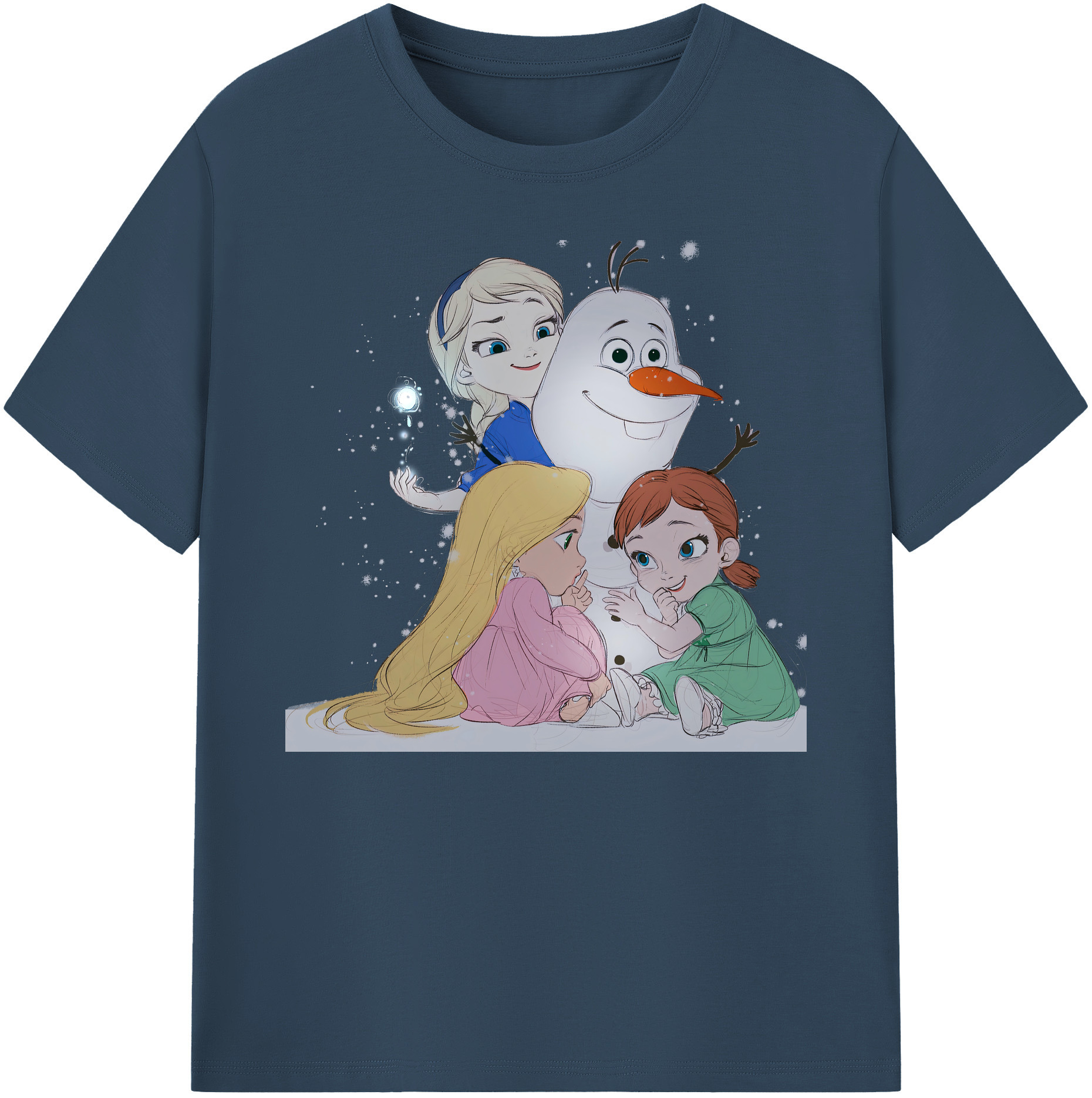（画像用） アナと雪の女王 アンナ エルサ Frozen Anna Elsa 綿100％ メンズ半袖Tシャツ｜肌触りやわらか＆通気性