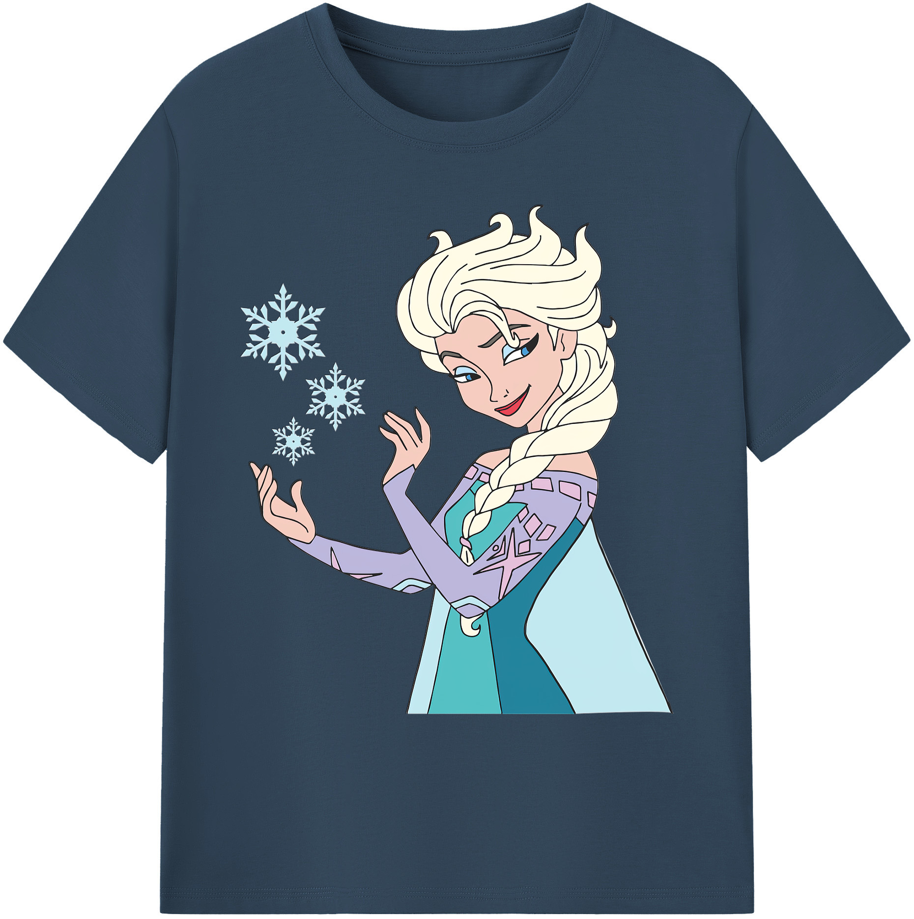 （画像用） アナと雪の女王 アンナ エルサ Frozen Anna Elsa 綿100％ メンズ半袖Tシャツ｜肌触りやわらか＆通気性