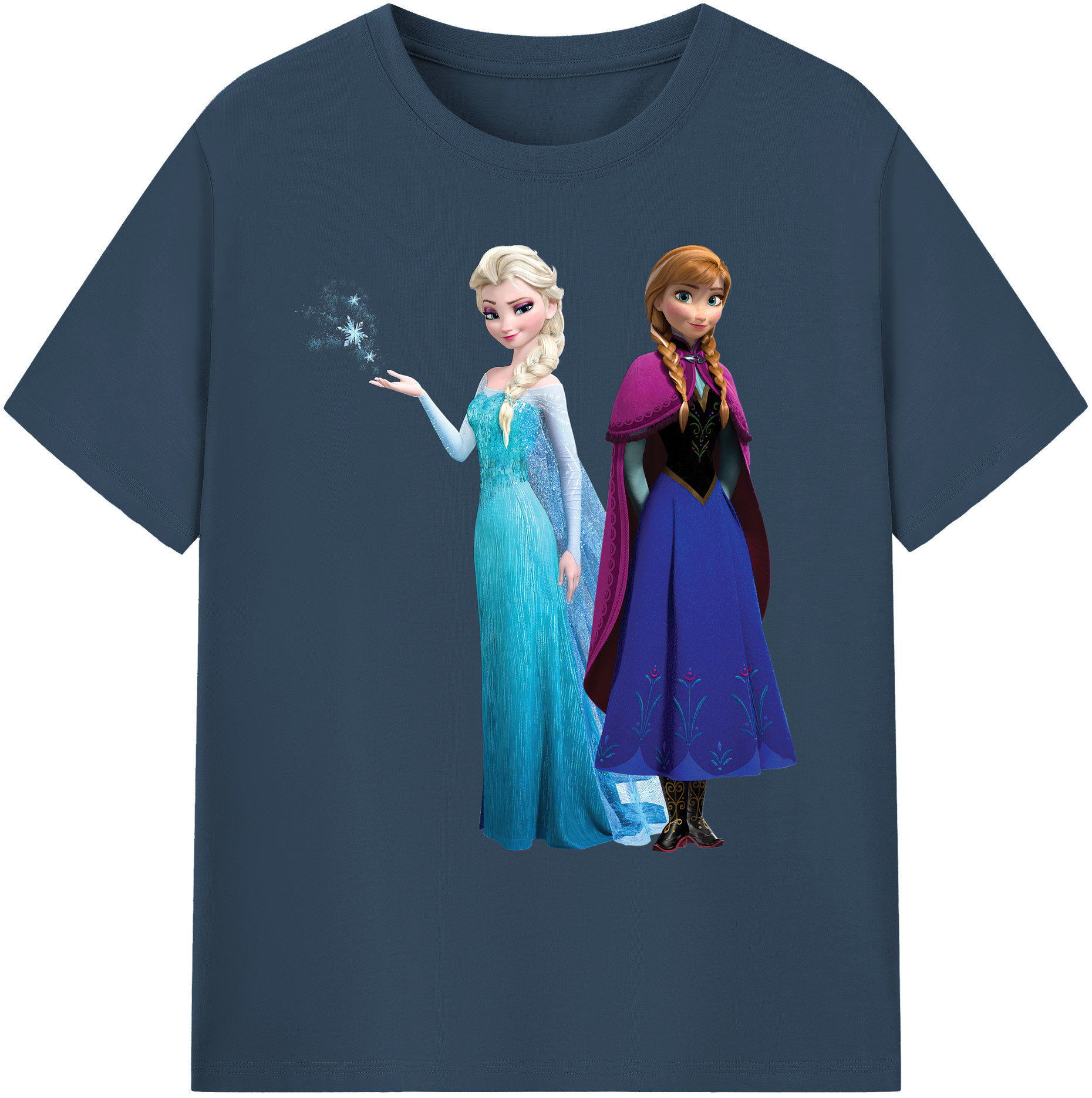 （画像用） アナと雪の女王 アンナ エルサ Frozen Anna Elsa 綿100％ メンズ半袖Tシャツ｜肌触りやわらか＆通気性